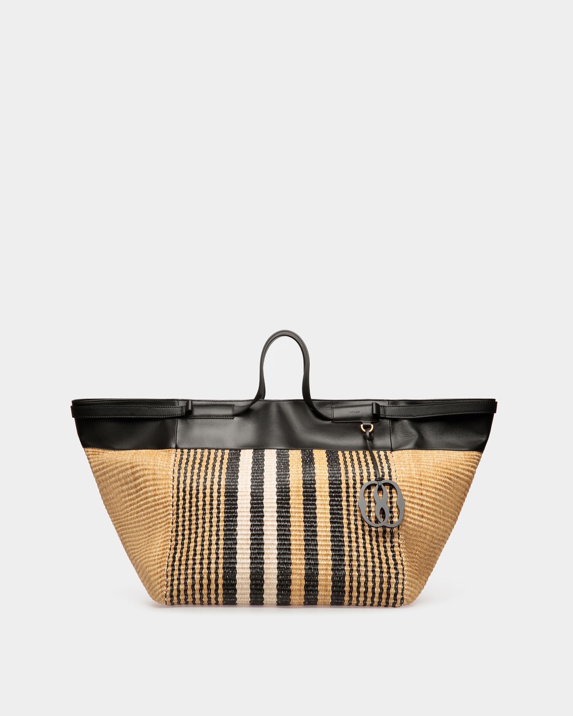 Tote Bag Billboard In Tessuto Color Naturale E Nero - Uomo - Bally - 01