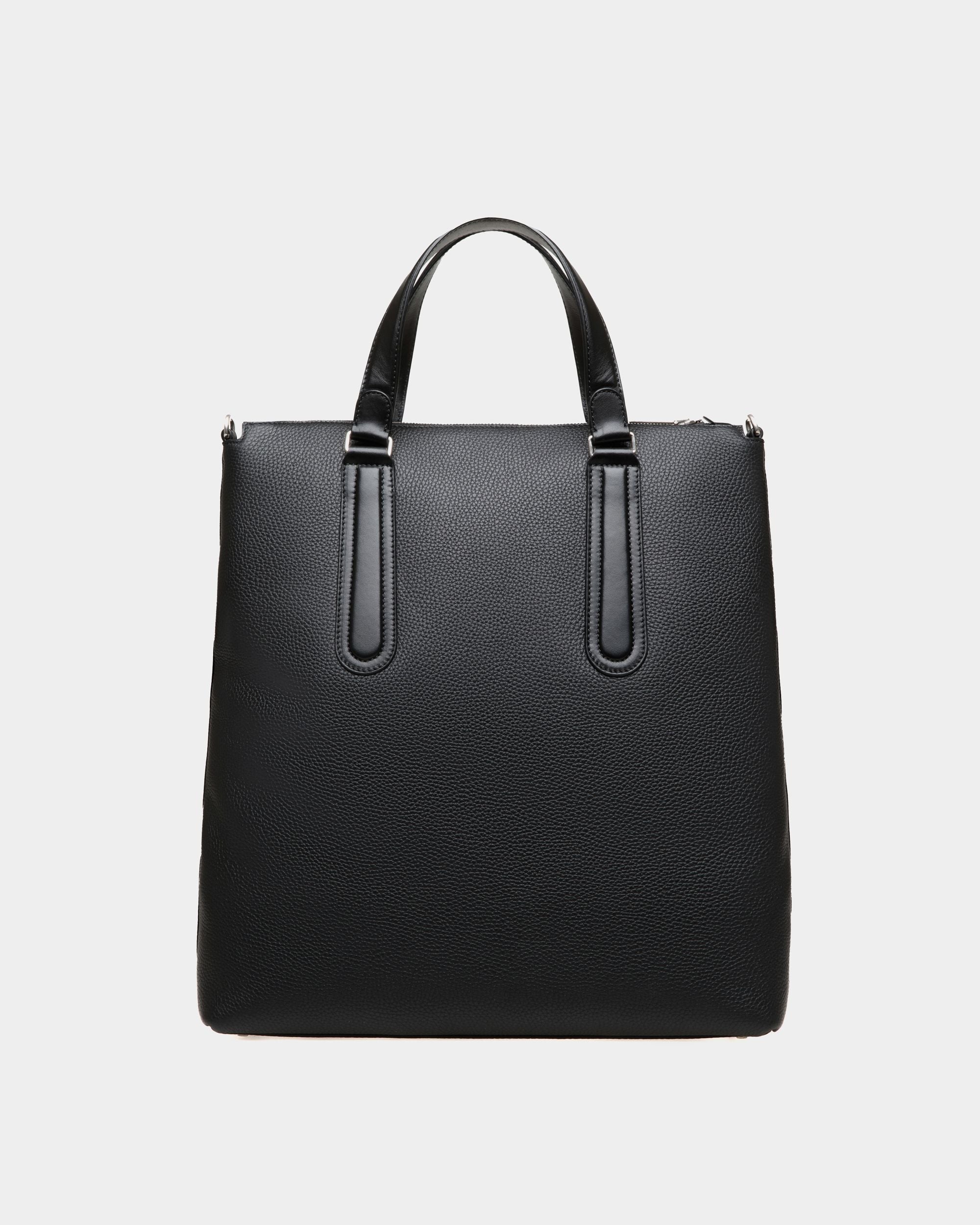 Tote Bag Spin In Pelle Zigrinata Nera - Uomo - Bally - 03