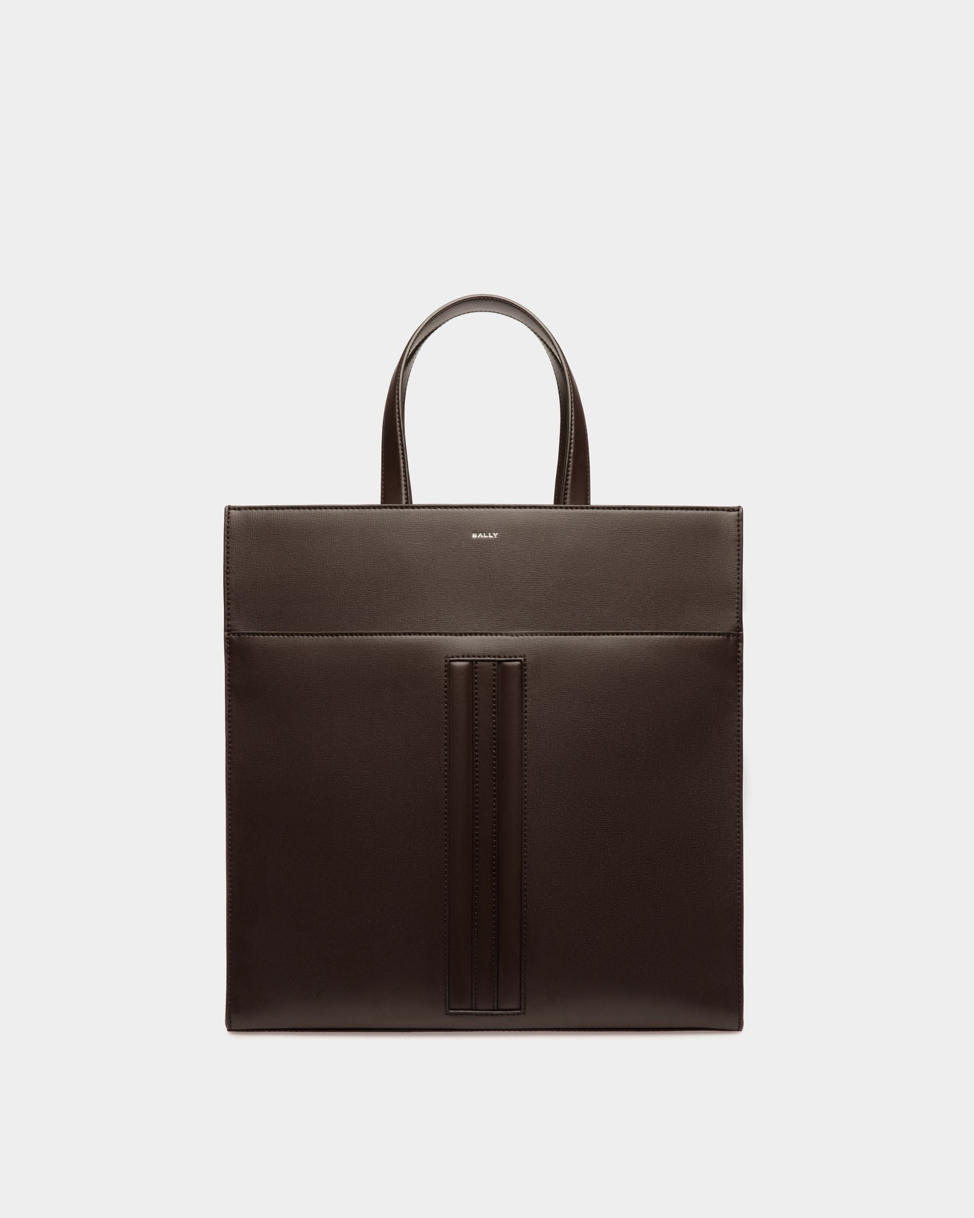 Tote Bag Mythos In Pelle Riciclata Color Ebano - Uomo - Bally - 01