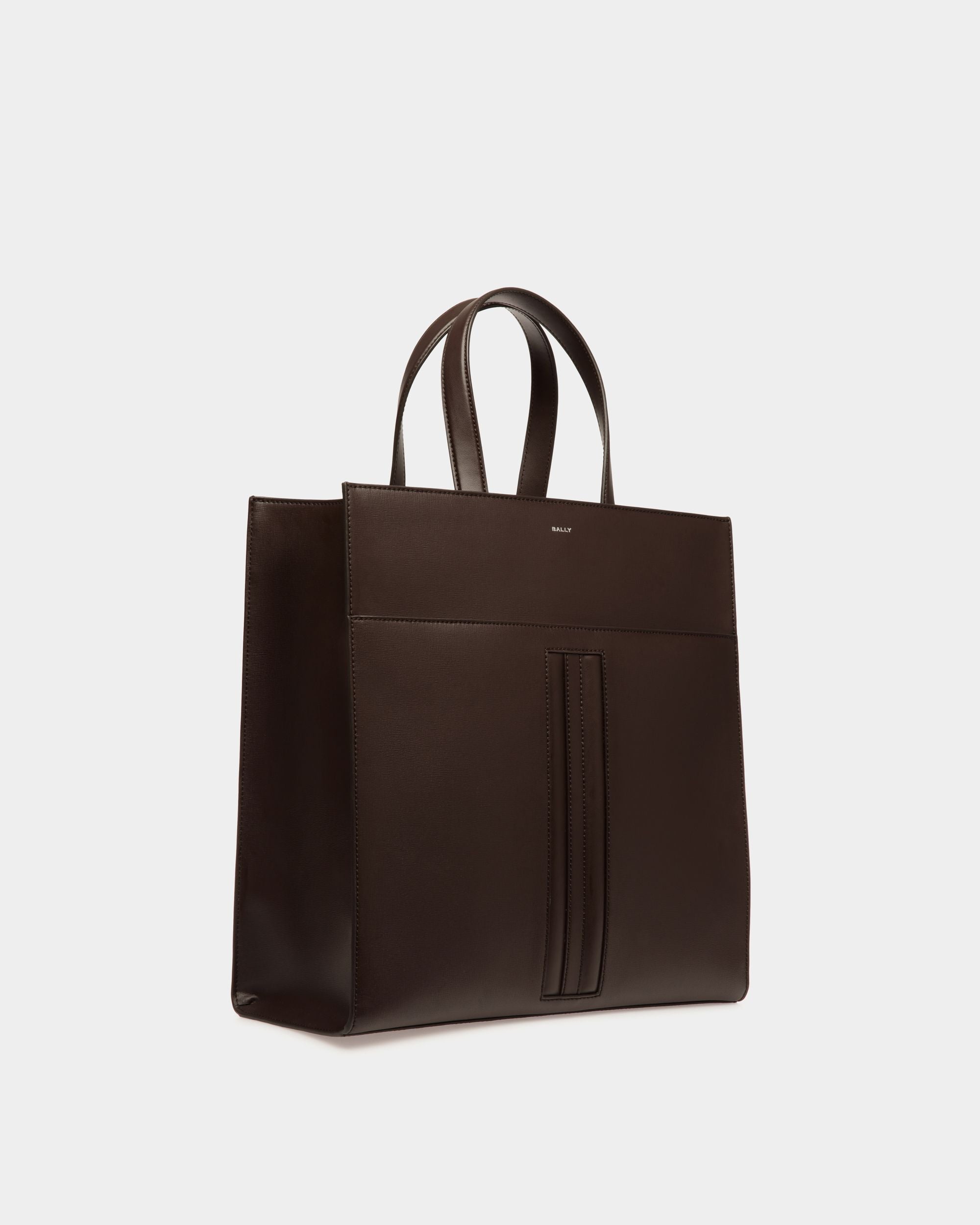 Tote Bag Mythos In Pelle Riciclata Color Ebano - Uomo - Bally - 04