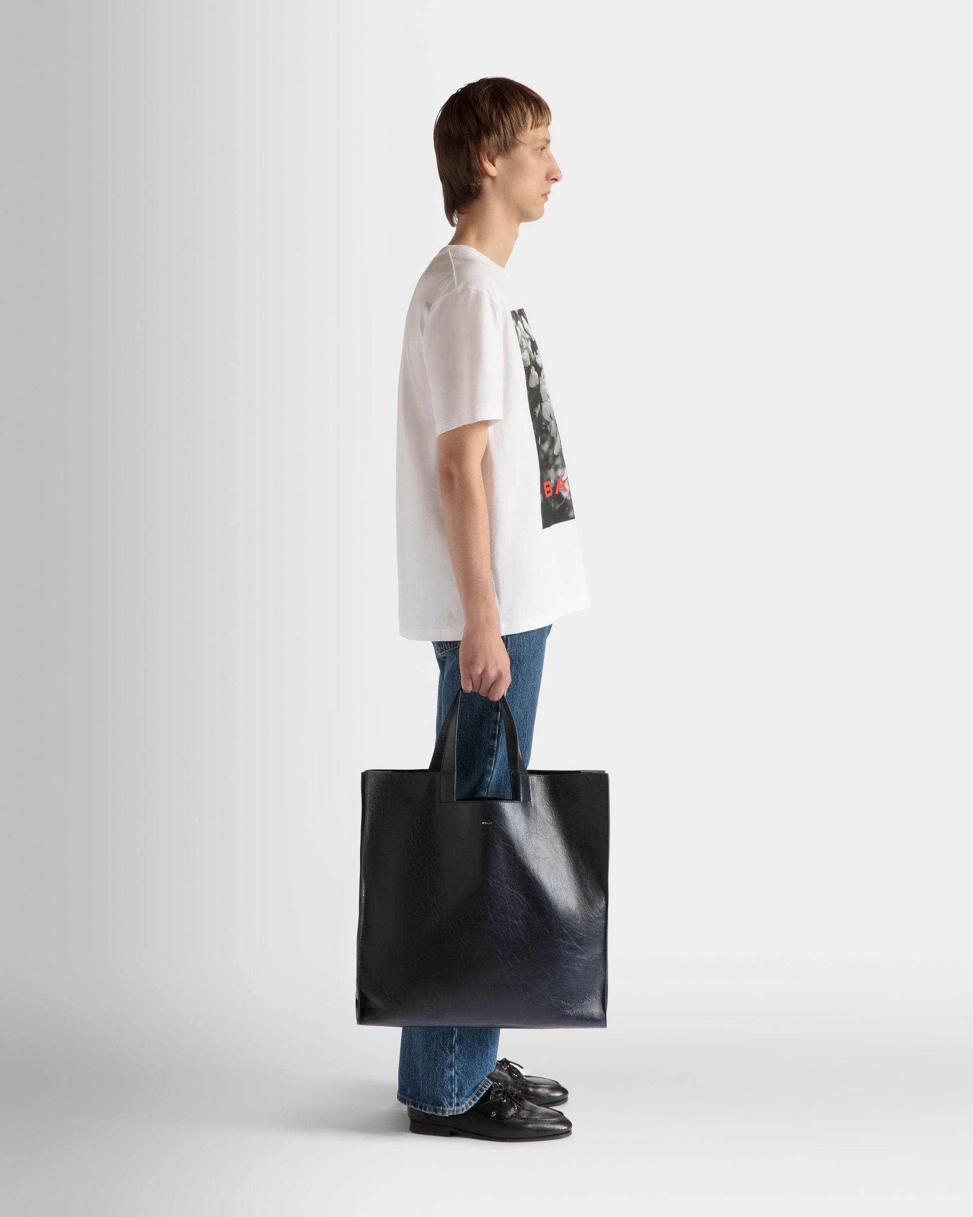 Tote Bag Easy Bally In Pelle Nera - Uomo - Bally - 02