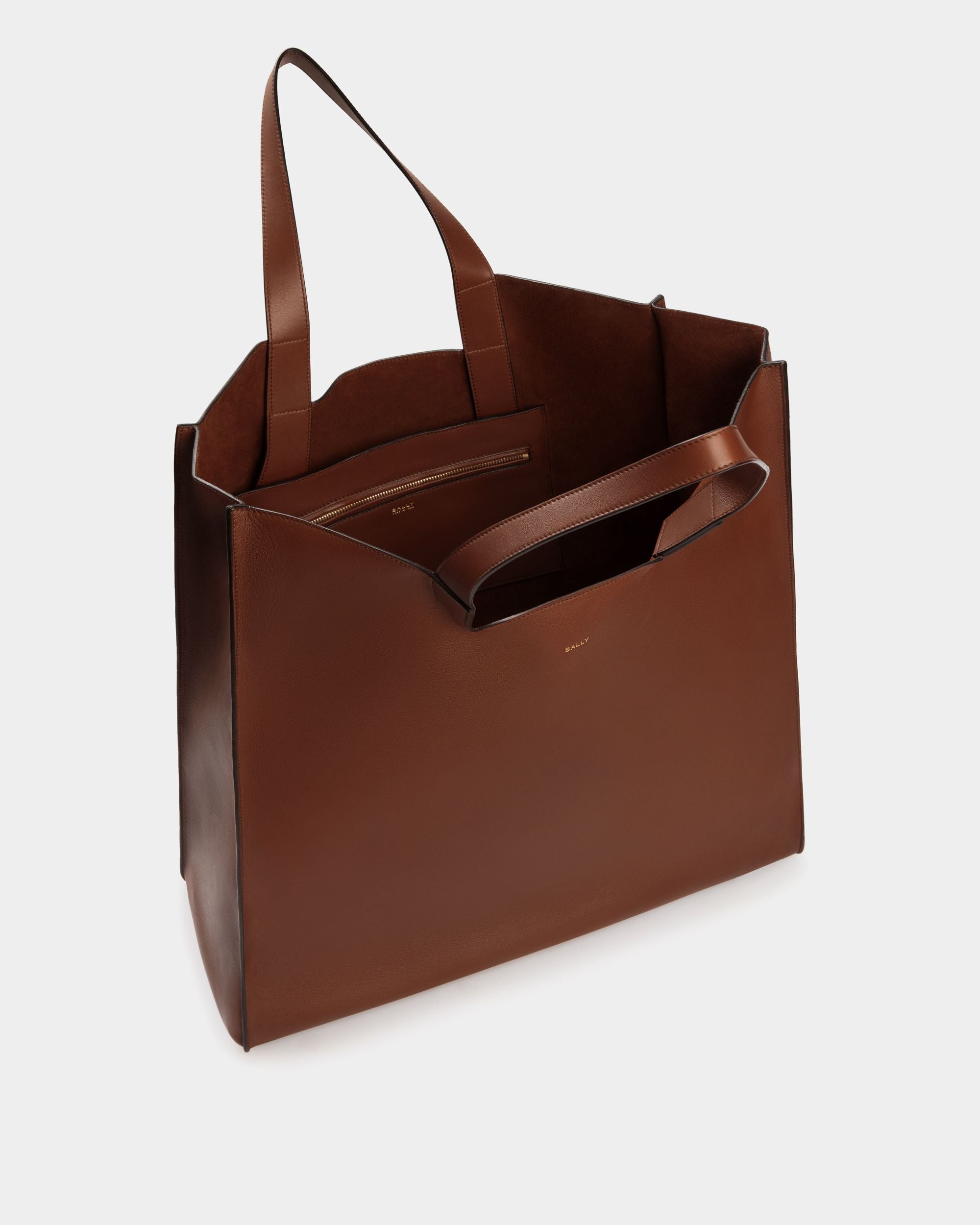 Tote Bag Easy Bally In Pelle Marrone - Uomo - Bally - 05