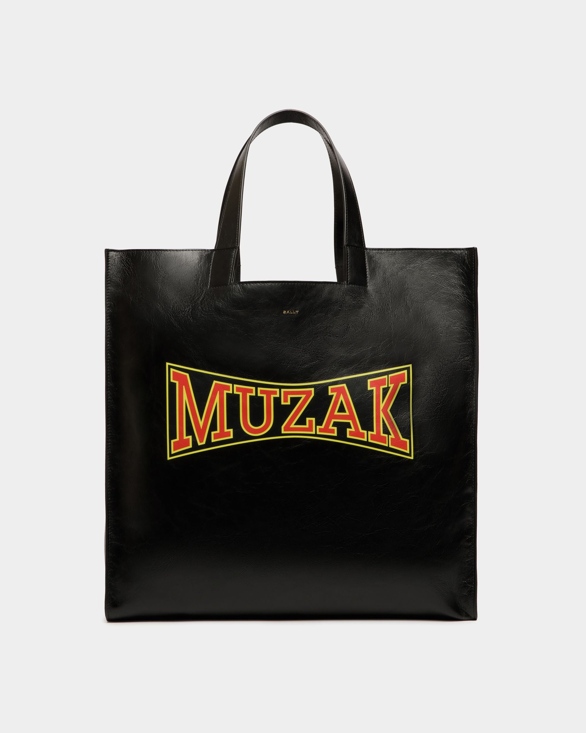 Tote Bag DJ Leo Mas X Bally In Pelle Nera Con Stampa Muzak - Uomo - Bally - 01