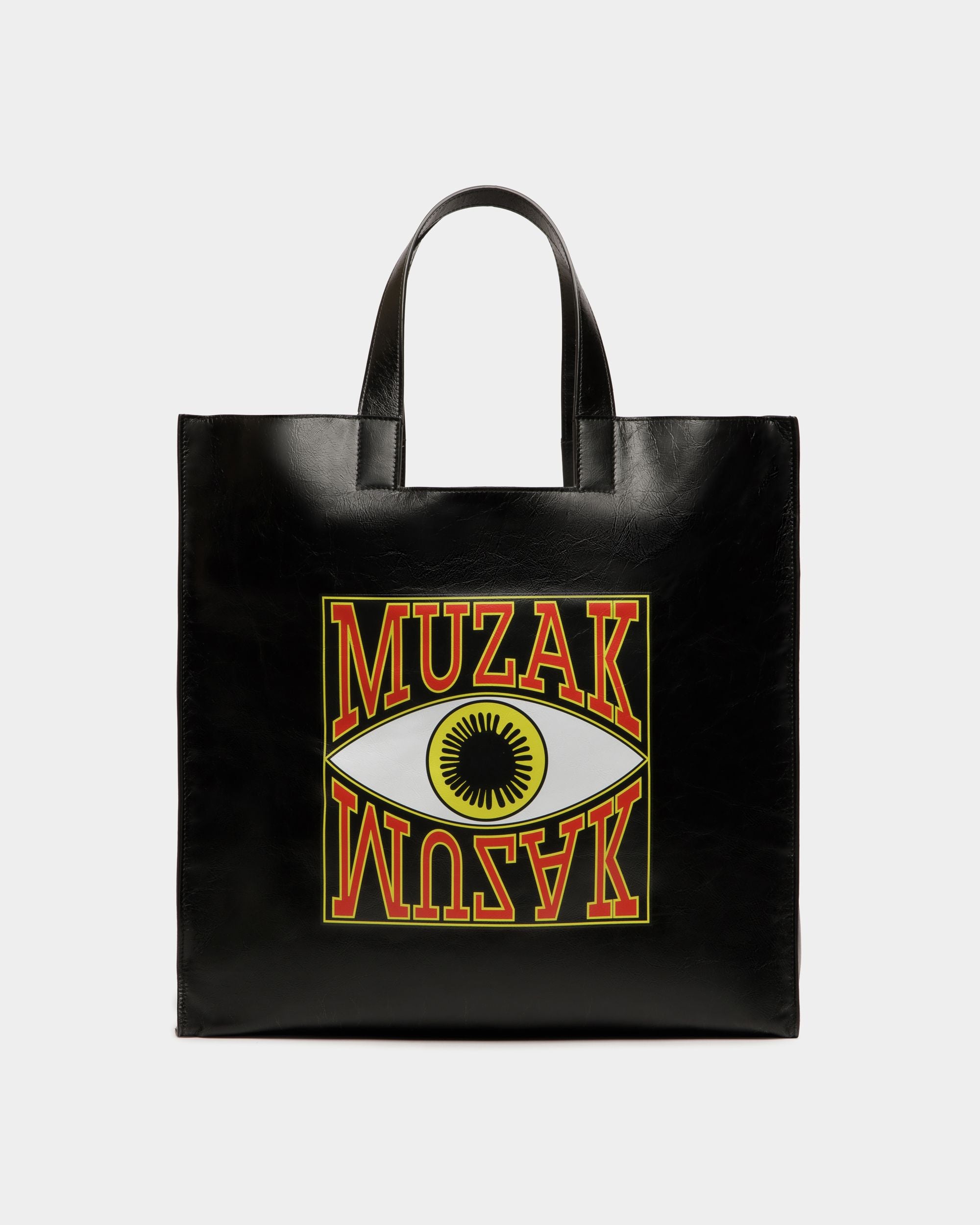 Tote Bag DJ Leo Mas X Bally In Pelle Nera Con Stampa Muzak - Uomo - Bally - 03