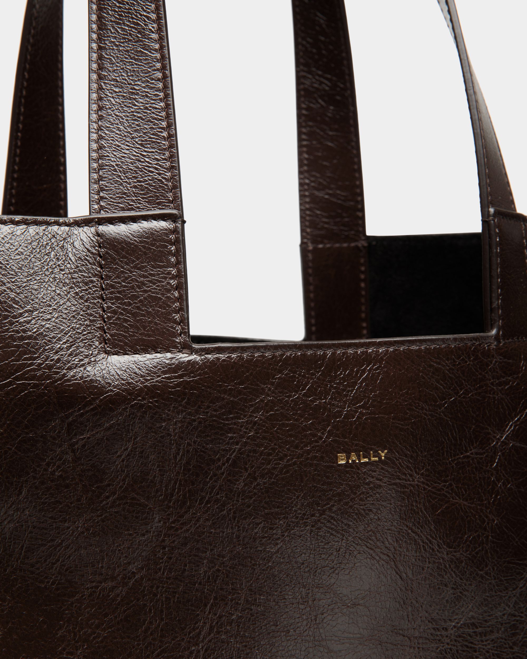 Tote Bag Easy Bally In Pelle Color Ebano - Uomo - Bally - 04