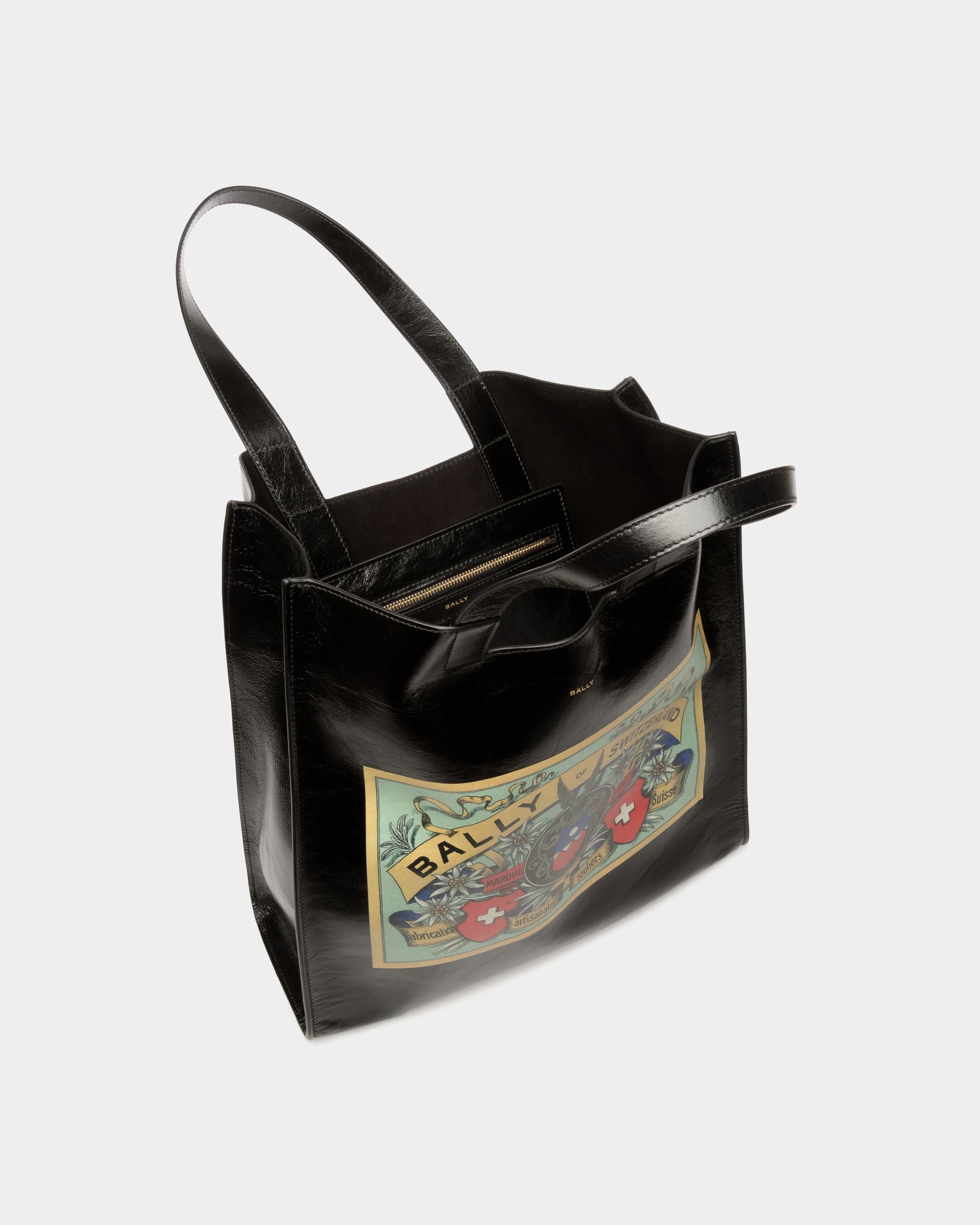Tote Bag Easy Bally In Pelle Nera - Uomo - Bally - 05