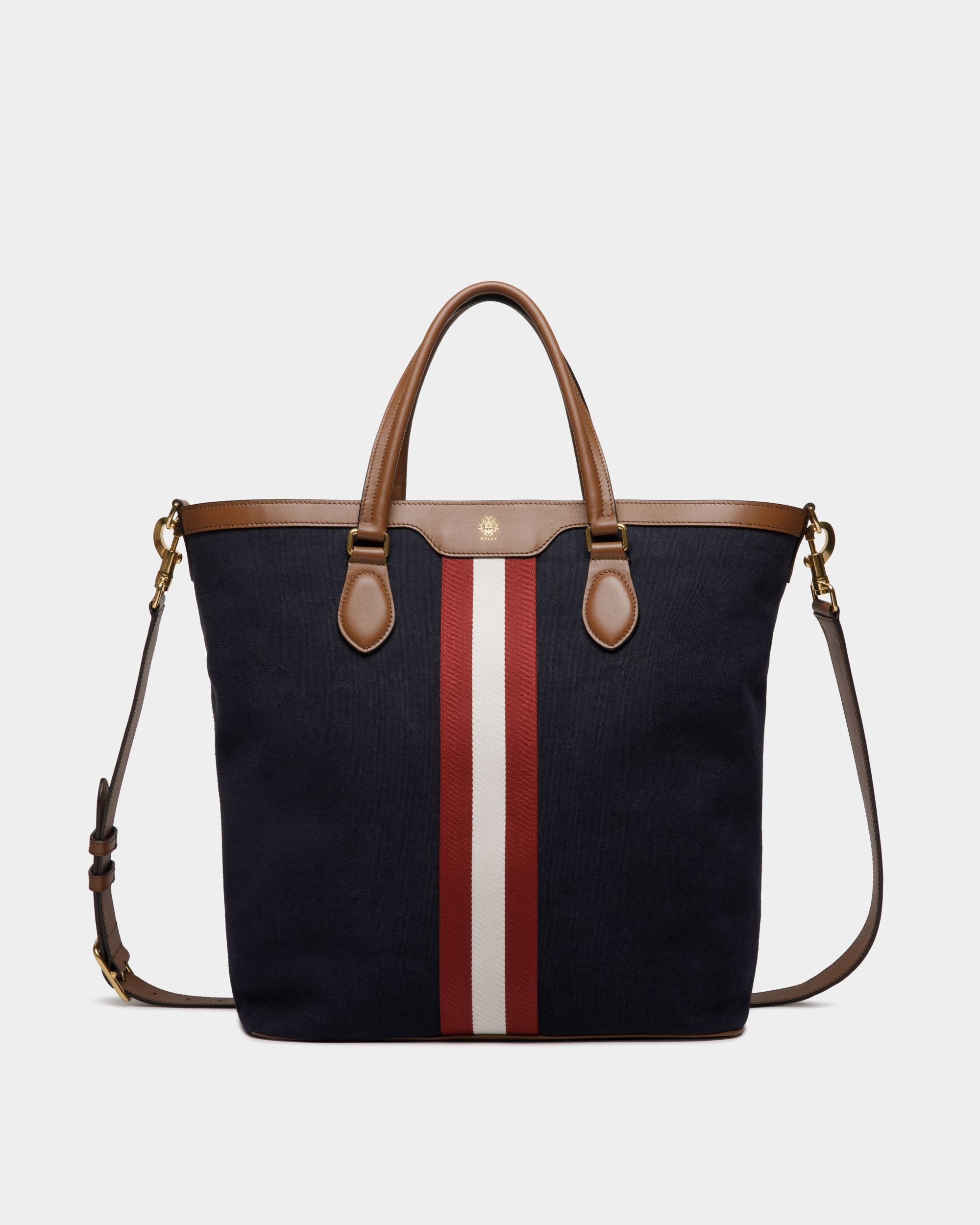 Tote Bag Beckett In Tela Di Cotone Navy Blue - Uomo - Bally - 01