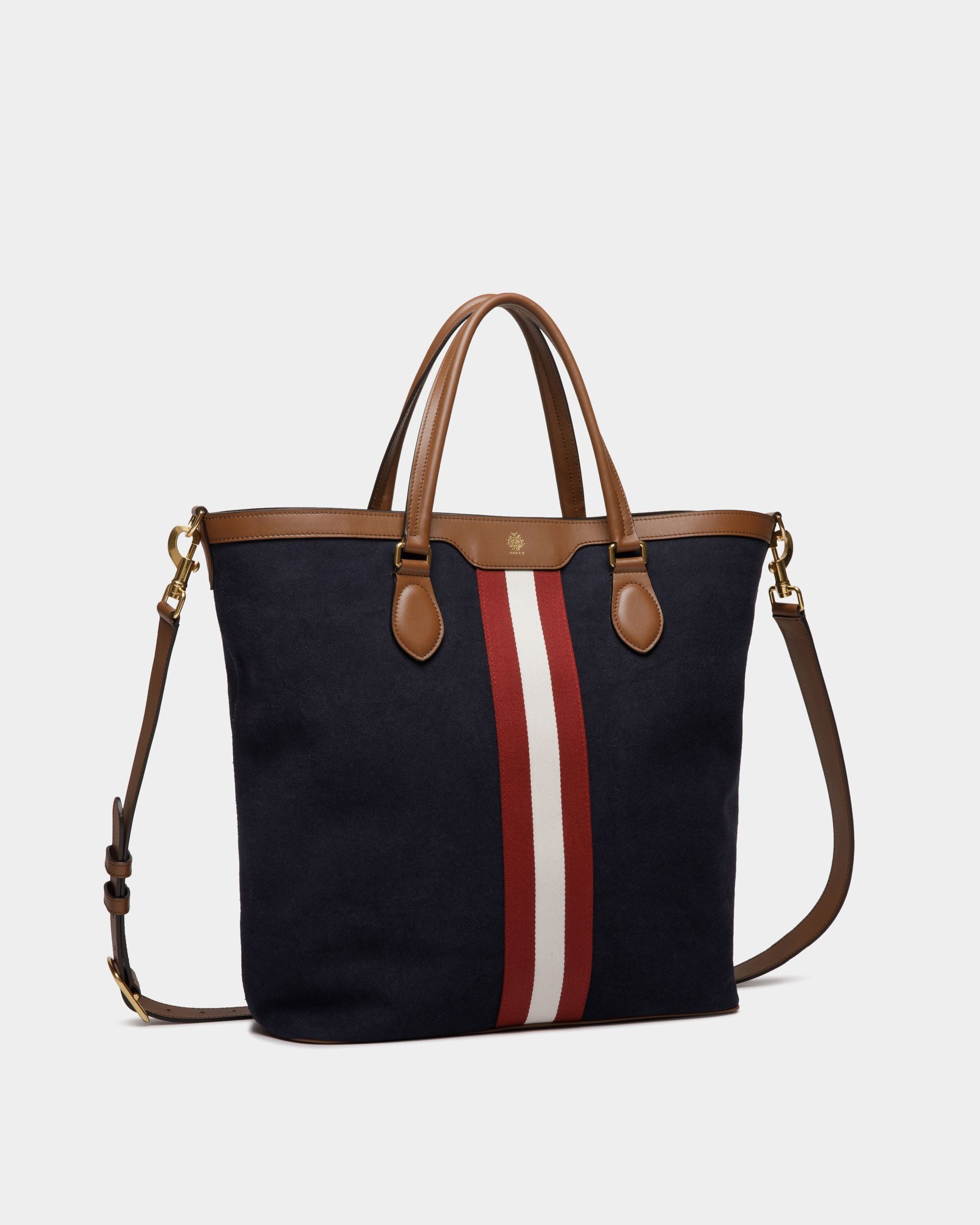 Tote Bag Beckett In Tela Di Cotone Navy Blue - Uomo - Bally - 04
