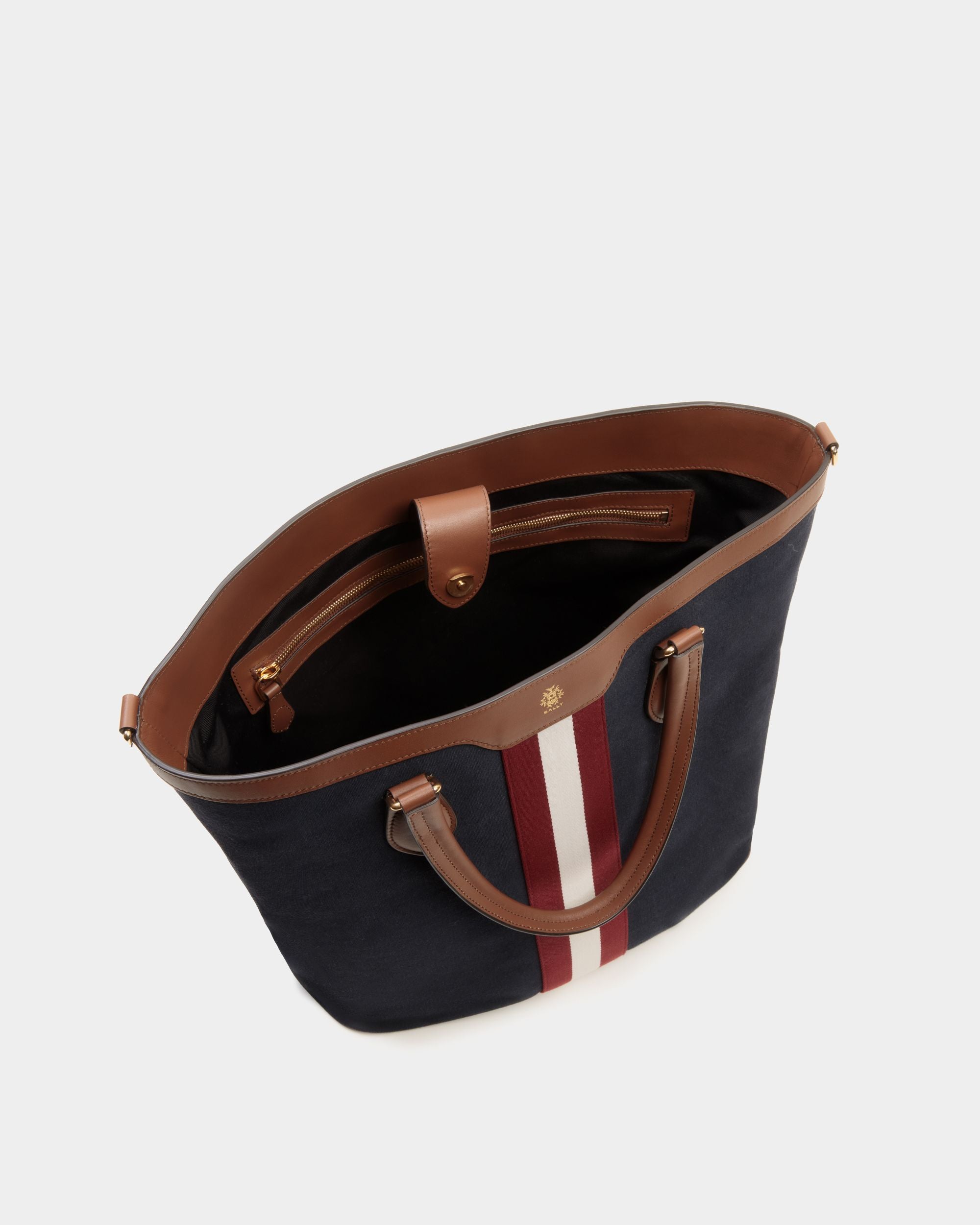 Tote Bag Beckett In Tela Di Cotone Navy Blue - Uomo - Bally - 05