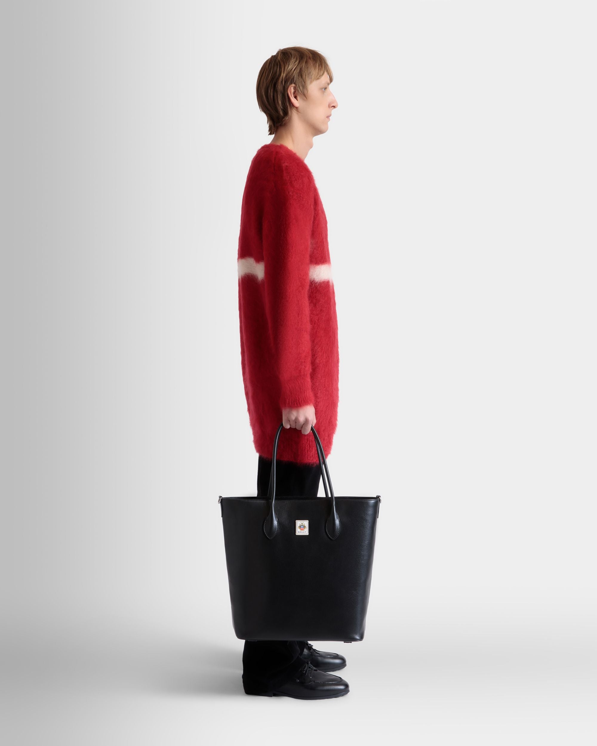 Tote Bag Easy Bally In Pelle Nera - Uomo - Bally - 02