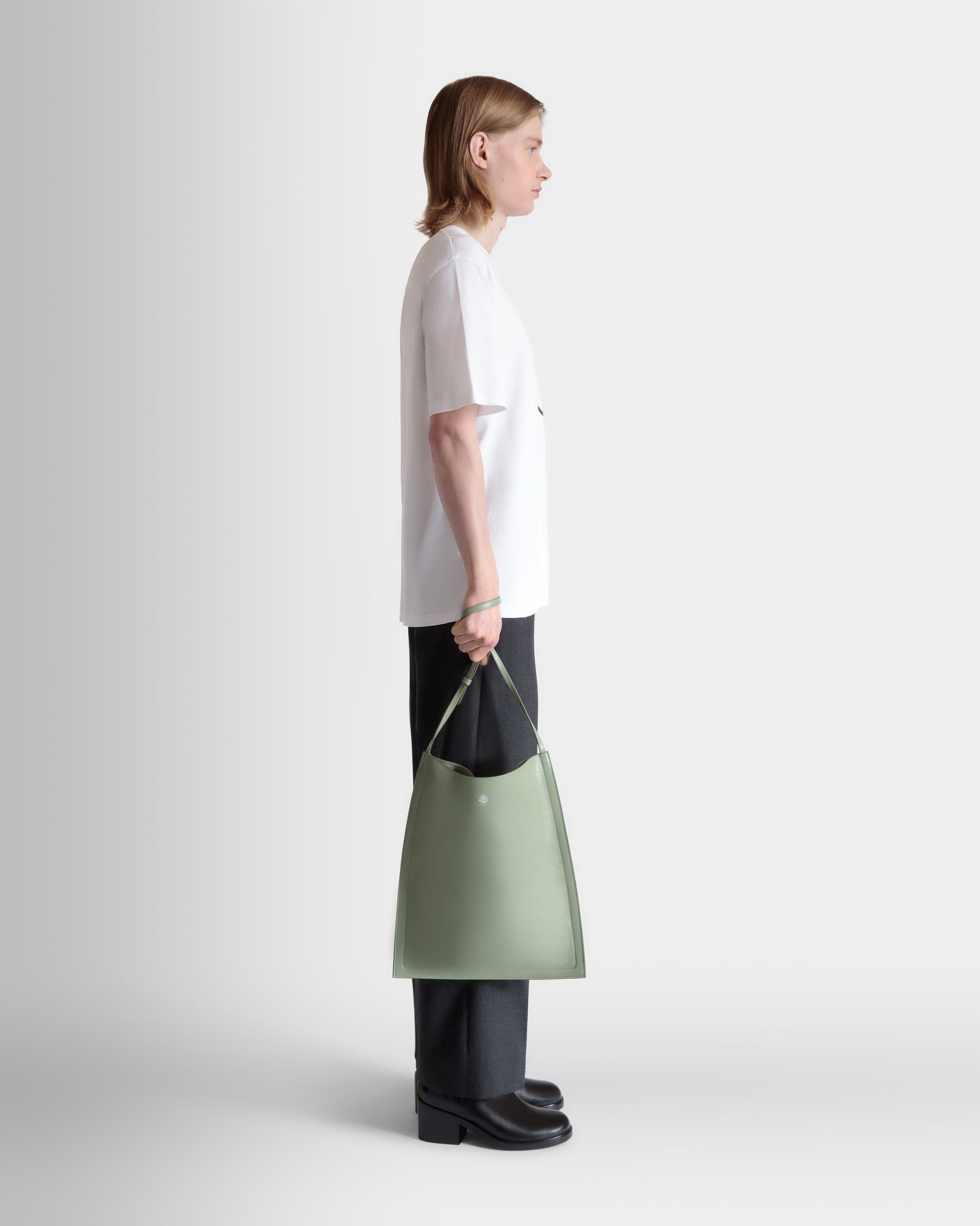 Tote Bag Beckett In Pelle Olive Green - Uomo - Bally - 02