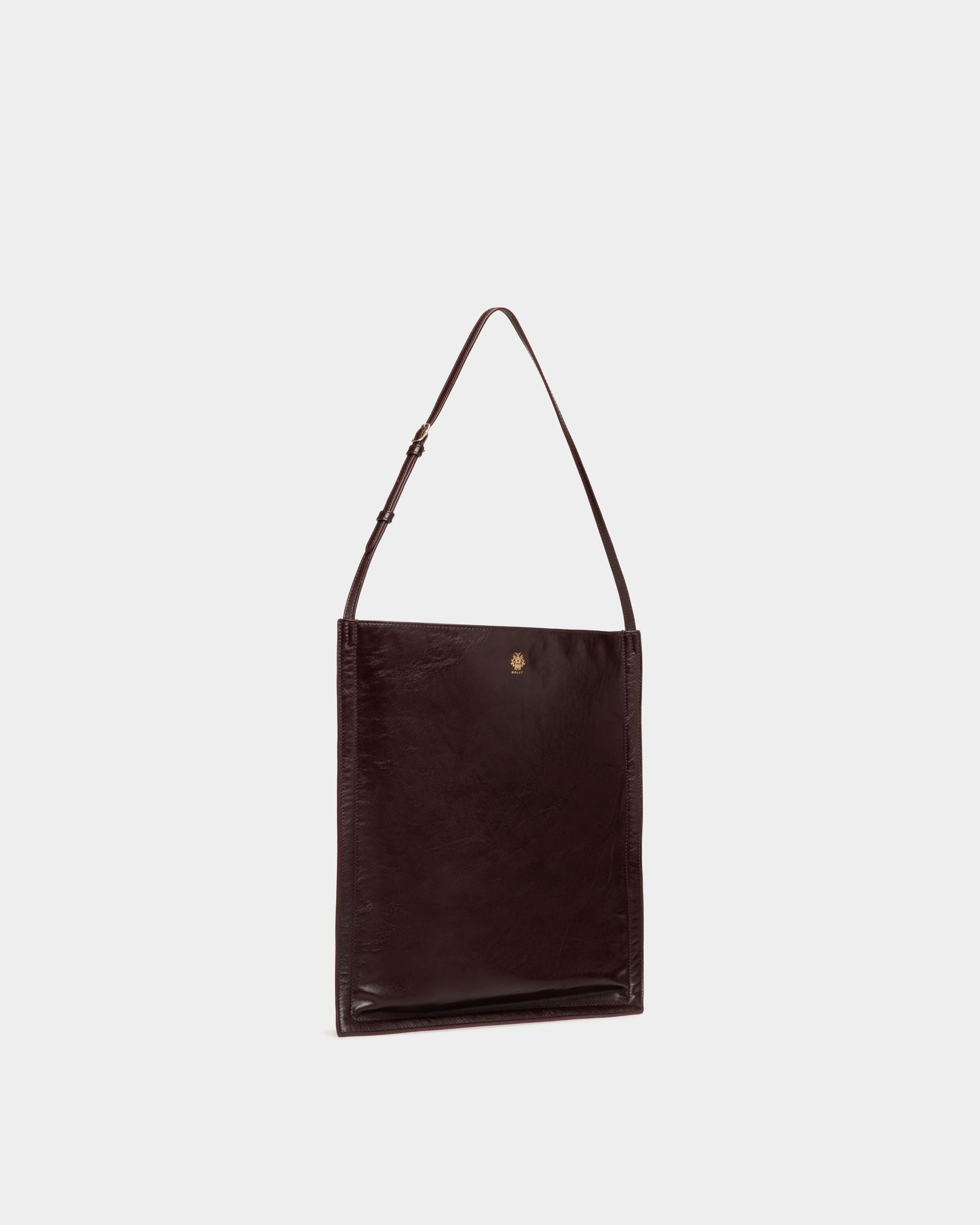 Tote Bag Beckett In Pelle Bordeaux Scuro - Uomo - Bally - 04