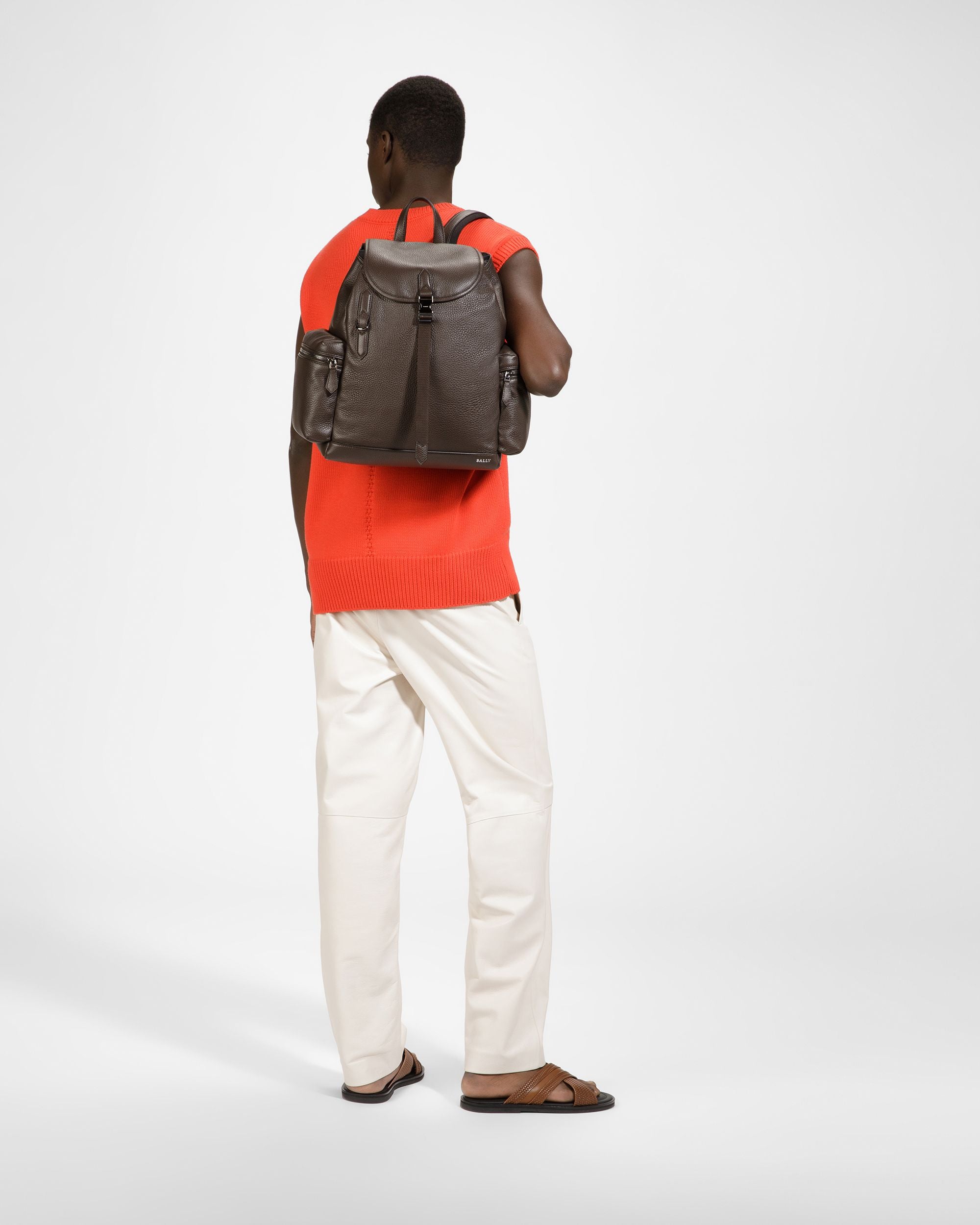 Cliford Zaino In Pelle Marrone Scuro - Uomo - Bally - 06