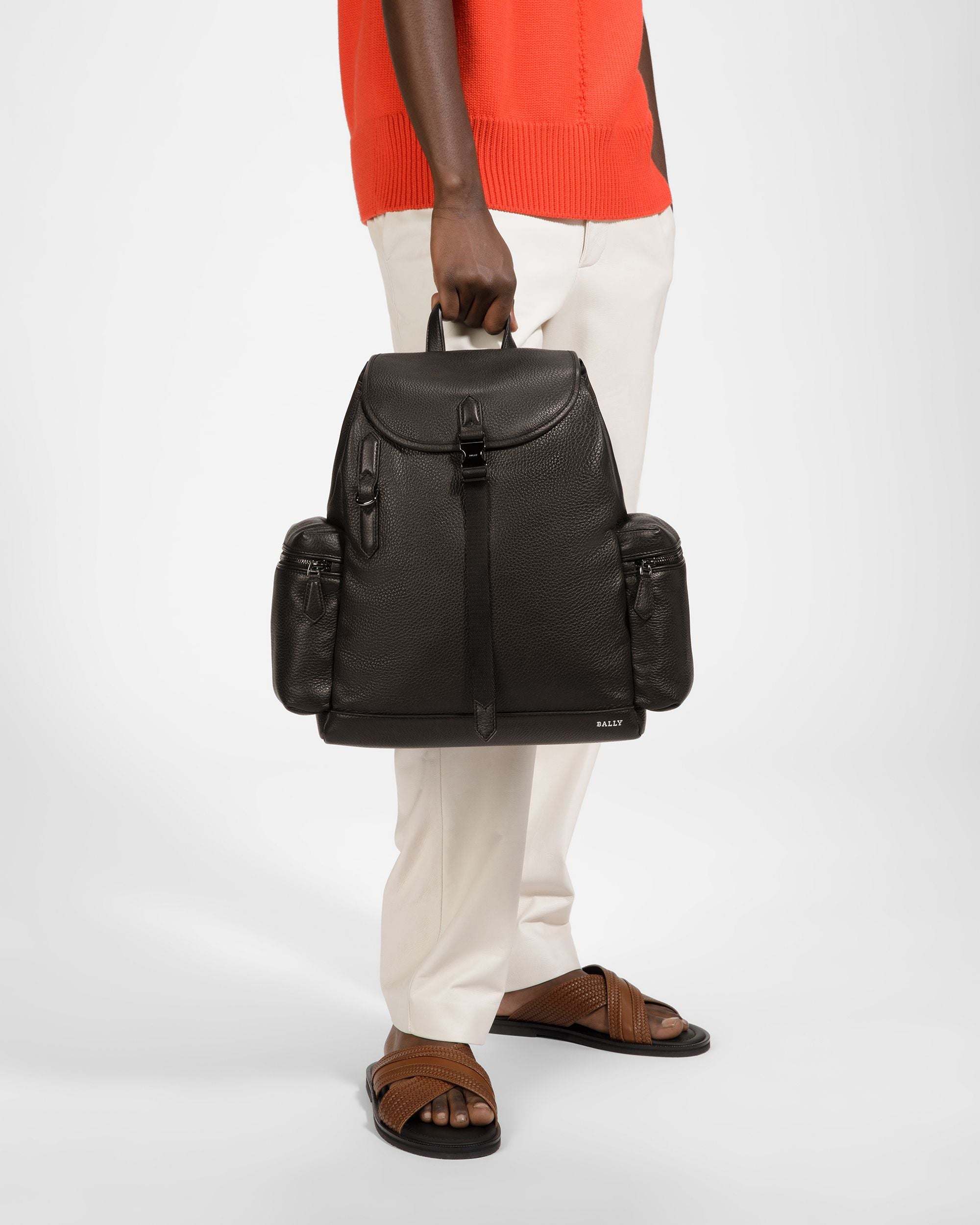 Cliford Zaino In Pelle Nera - Uomo - Bally - 02