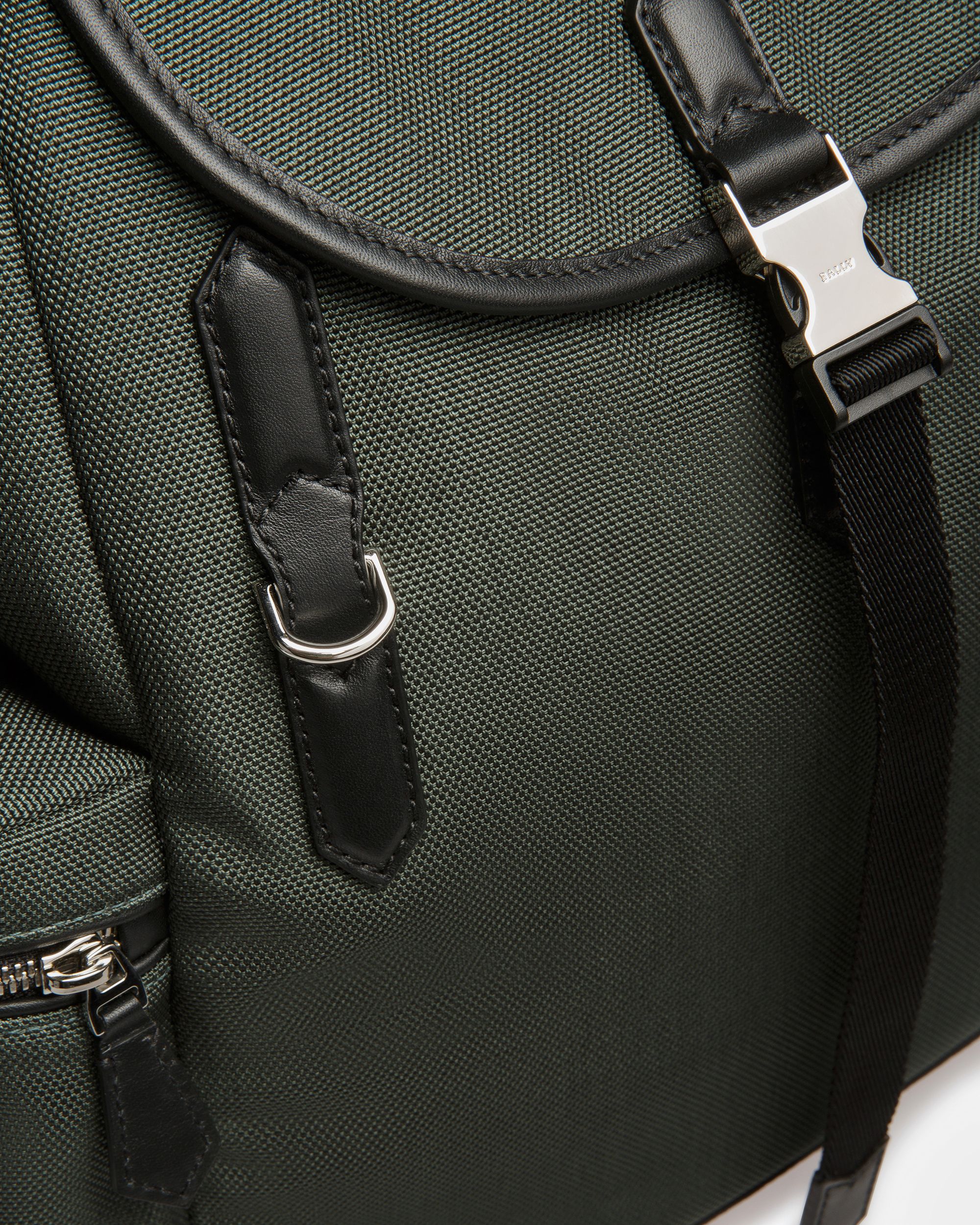 Cliford Small Zaino In Pelle E Nylon Verde Salvia - Uomo - Bally - 05
