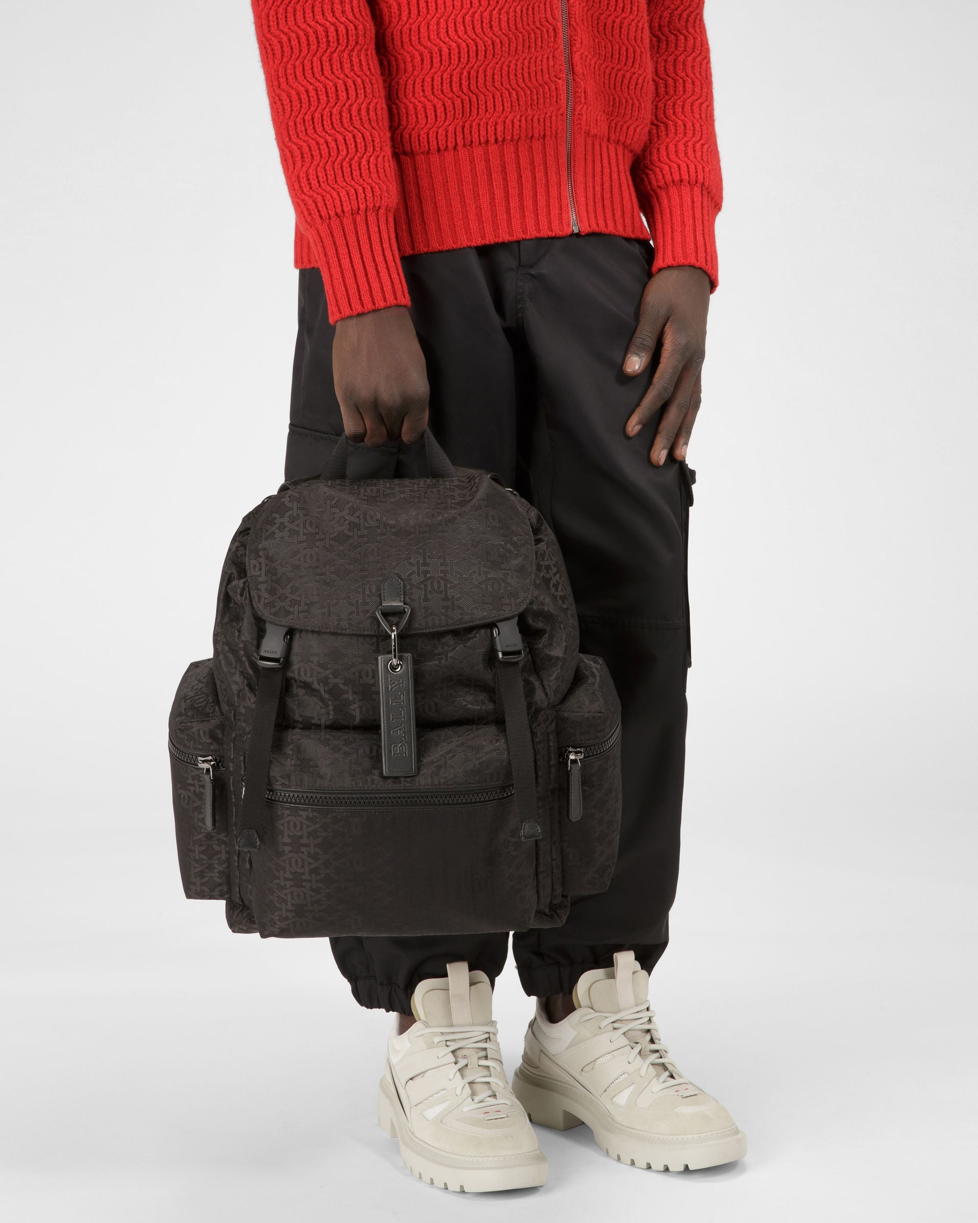 Crew Zaino In Nylon Jacquard Nero - Uomo - Bally - 01