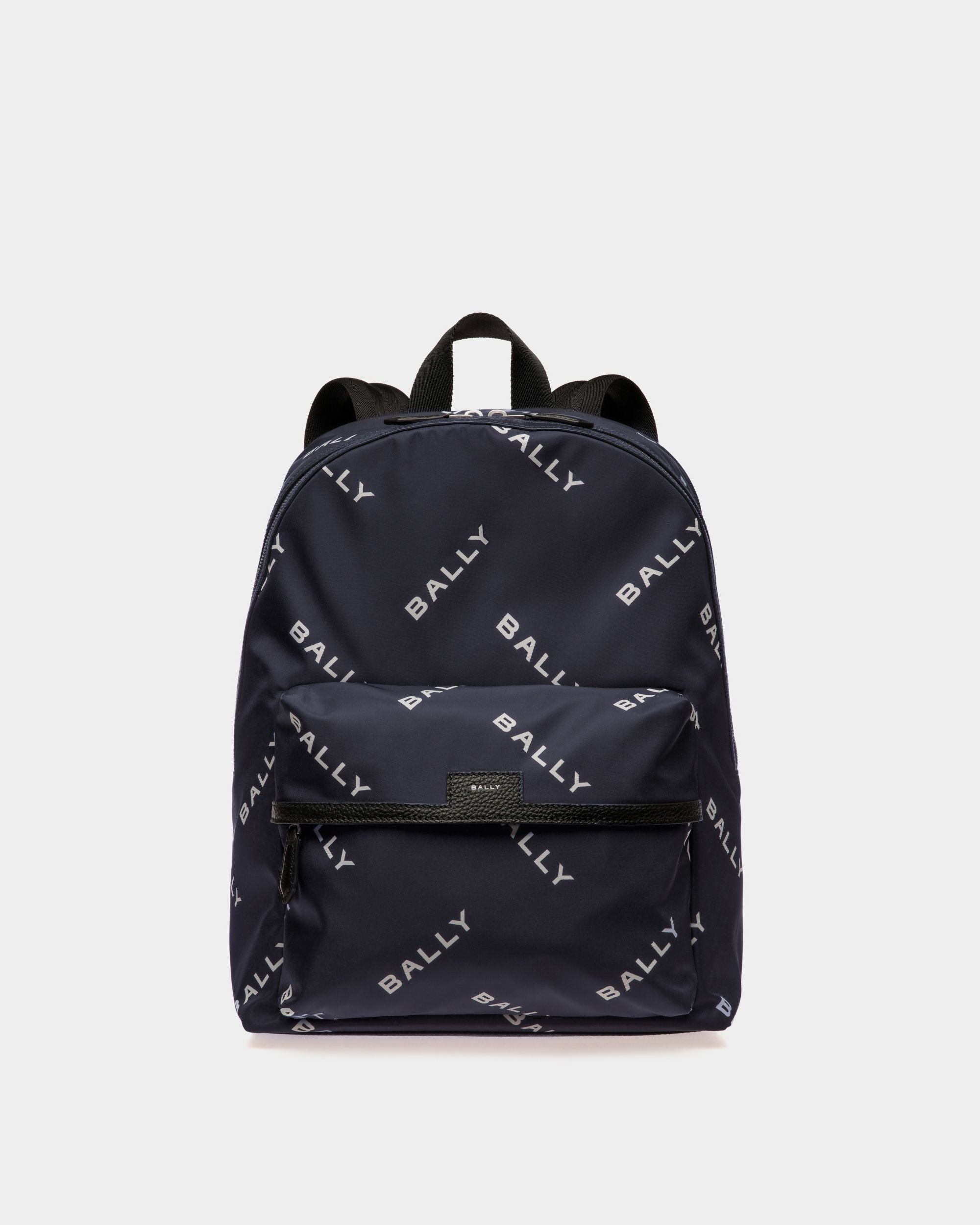 Zaino Code In Nylon Blu Con Stampa - Uomo - Bally - 01