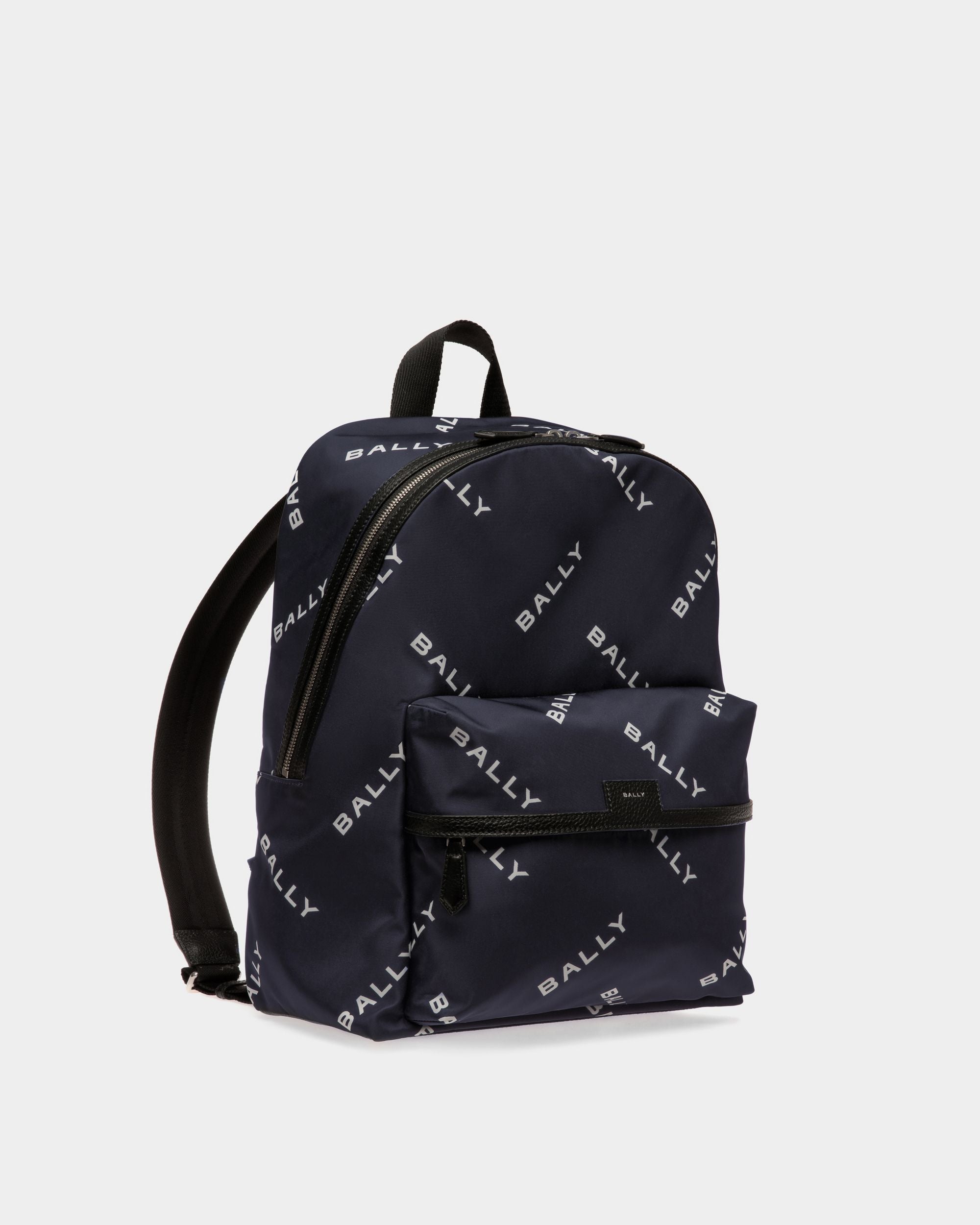 Zaino Code In Nylon Blu Con Stampa - Uomo - Bally - 03