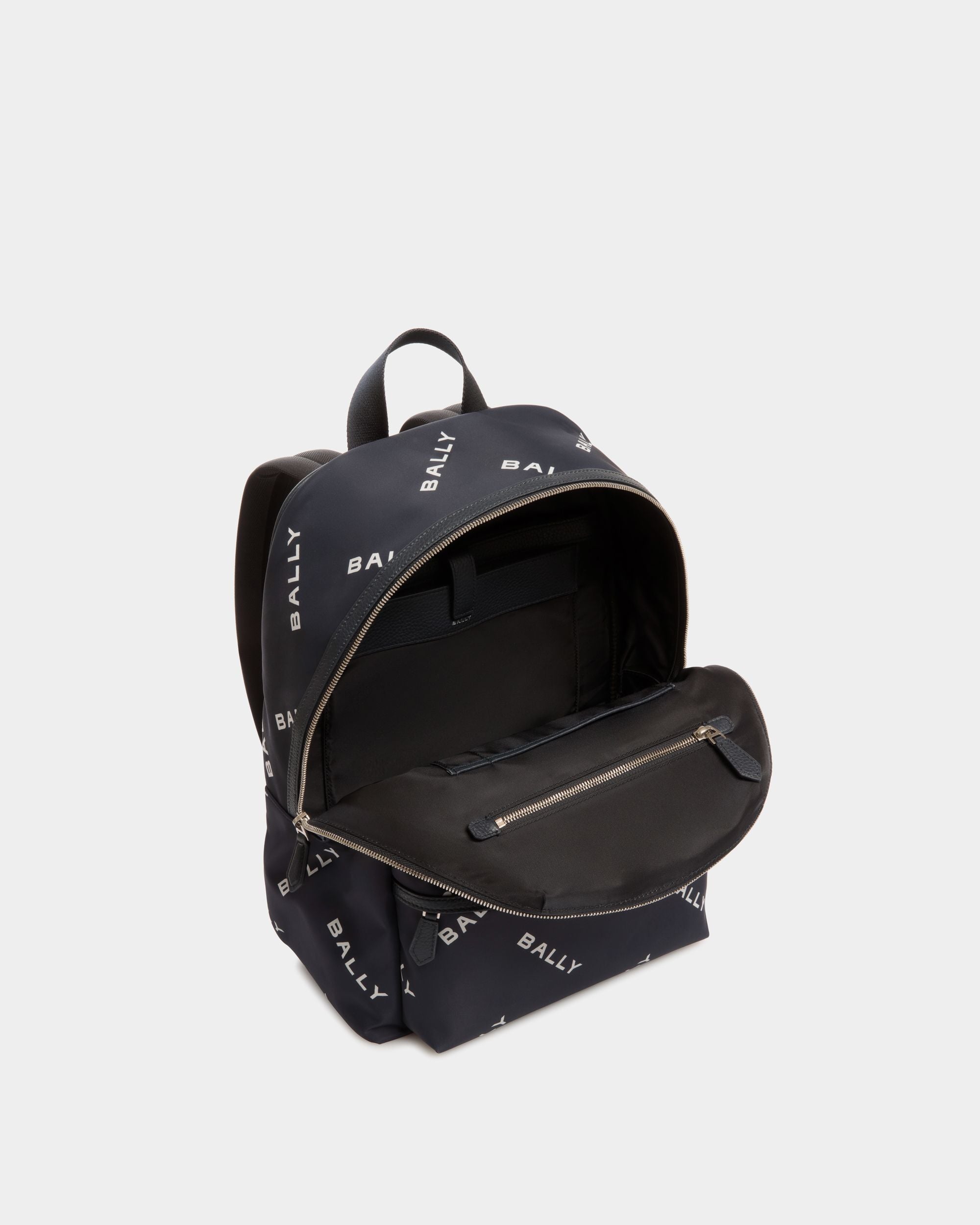 Zaino Code In Nylon Blu Con Stampa - Uomo - Bally - 04