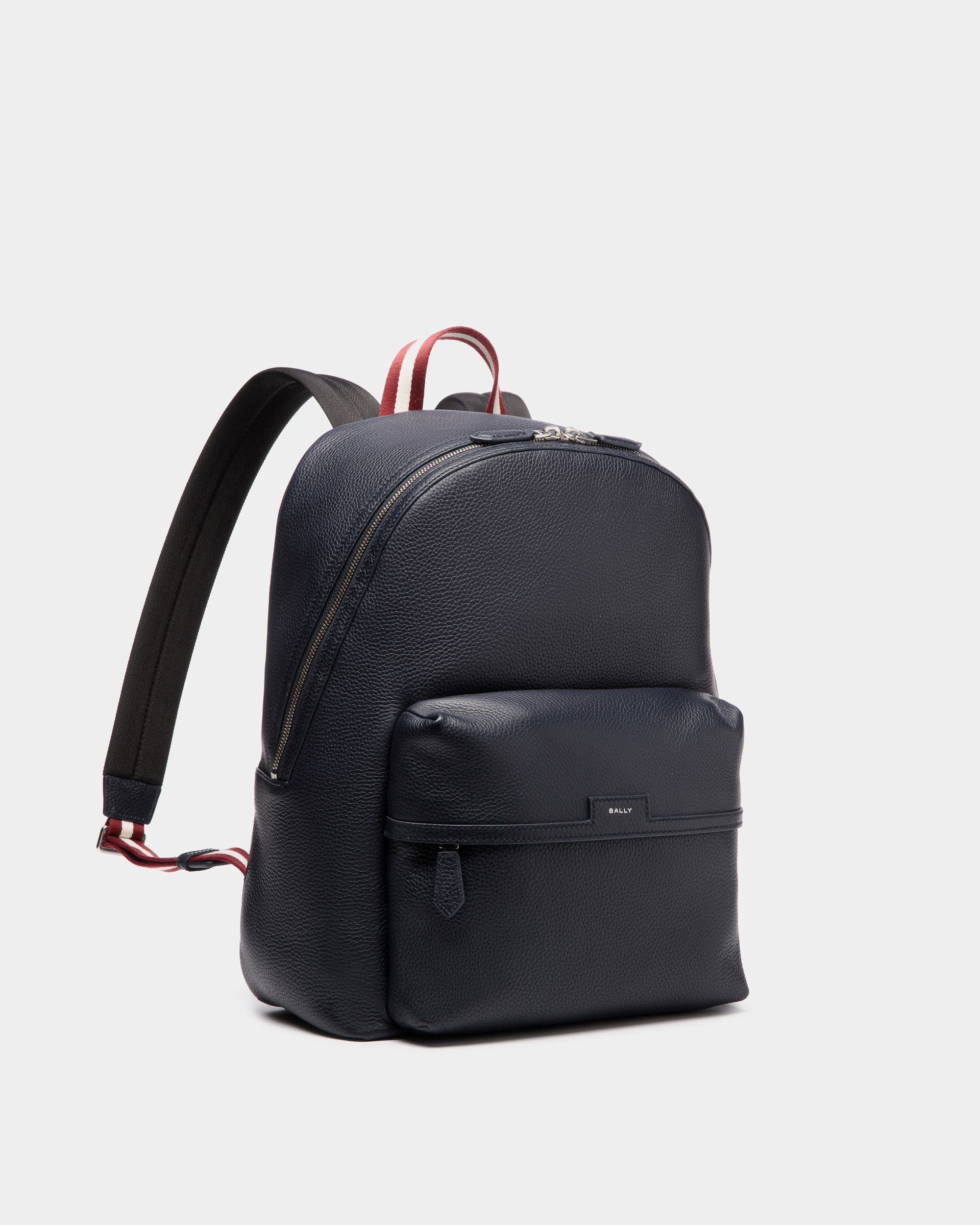 Zaino Code In Pelle Martellata Navy Blue - Uomo - Bally - 03