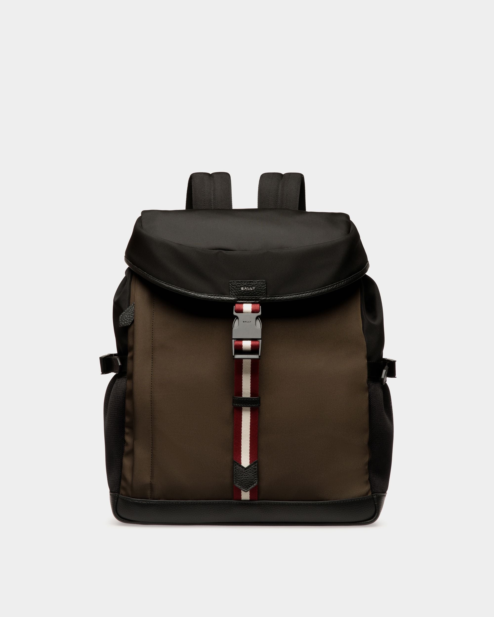 Zaino Code In Nylon Military Green E Nero - Uomo - Bally - 01