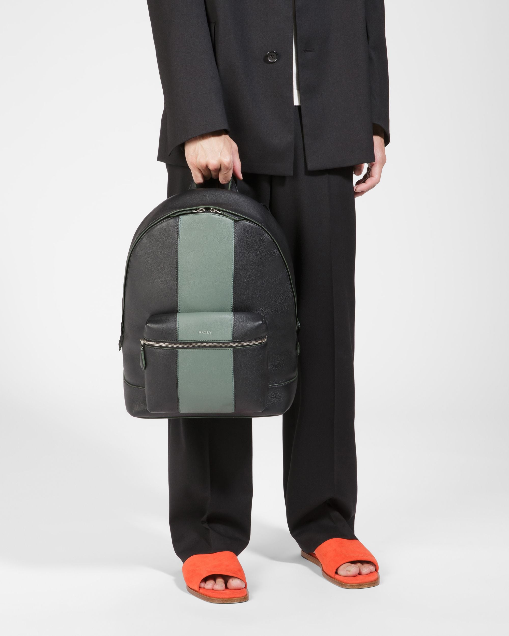 Harper Zaino In Pelle Nera E Verde - Uomo - Bally - 06