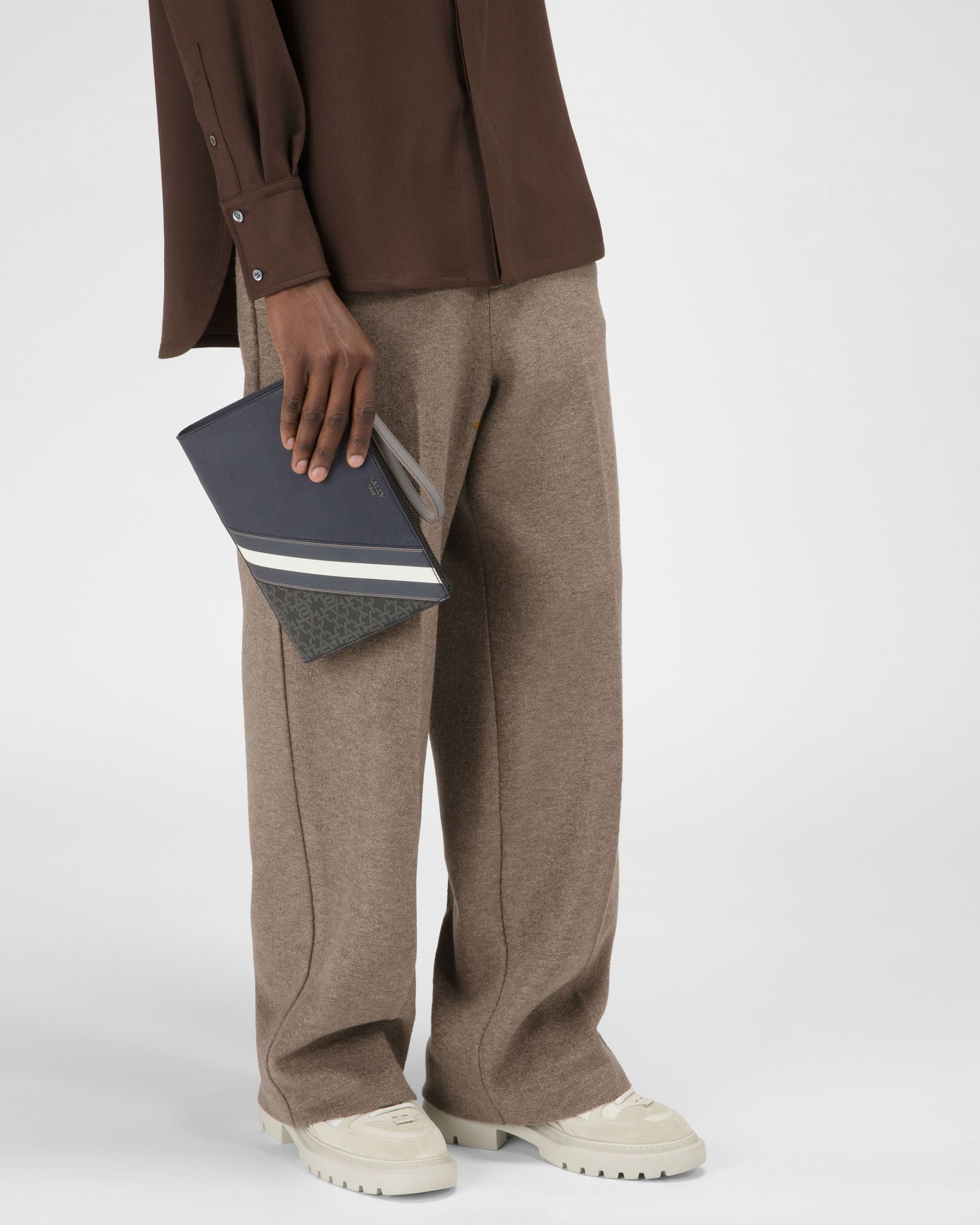Makid Clutch In Pelle Blu Navy - Uomo - Bally - 02