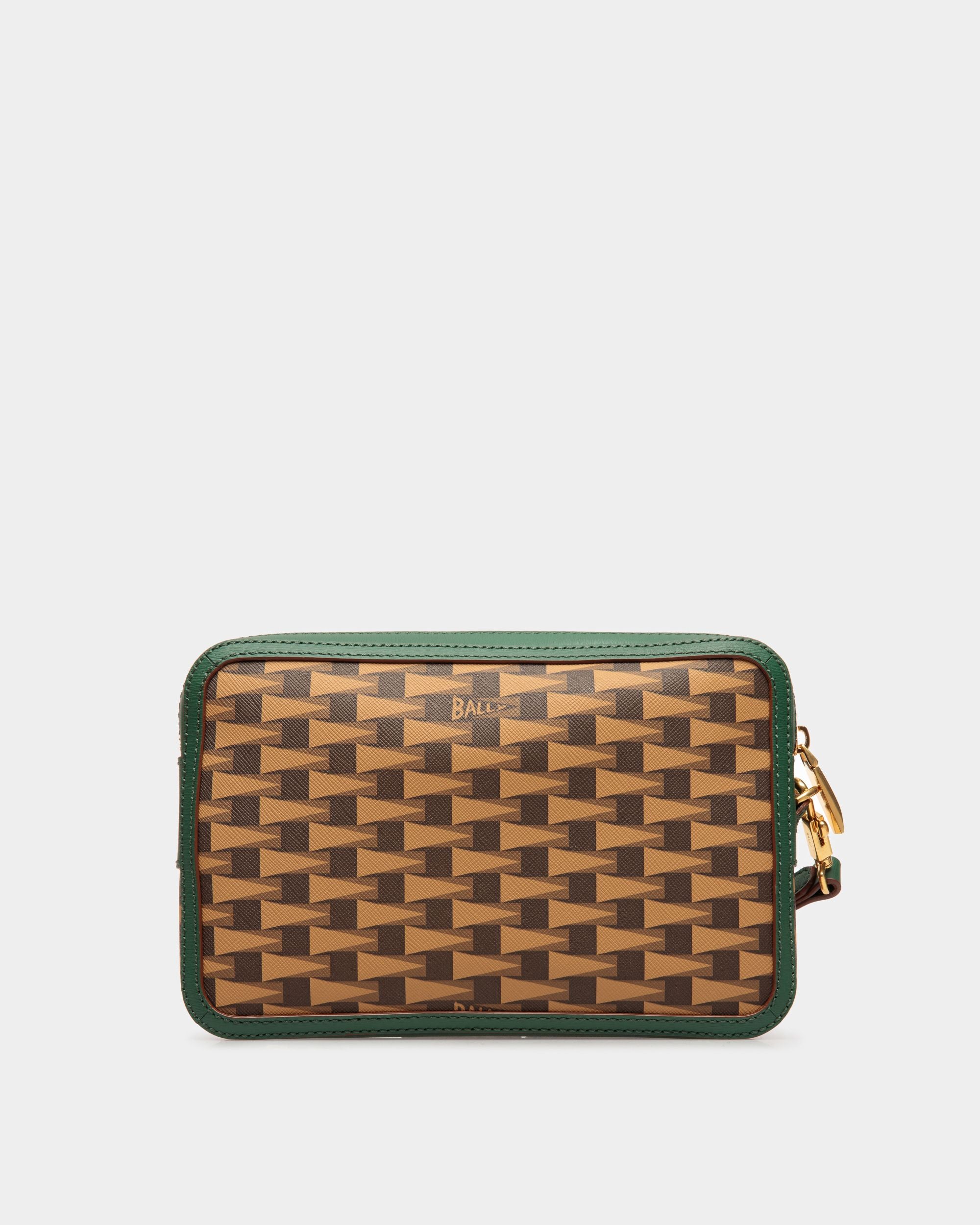 Clutch Pennant In Pelle E Tpu Ocra E Kelly Green - Uomo - Bally - 02