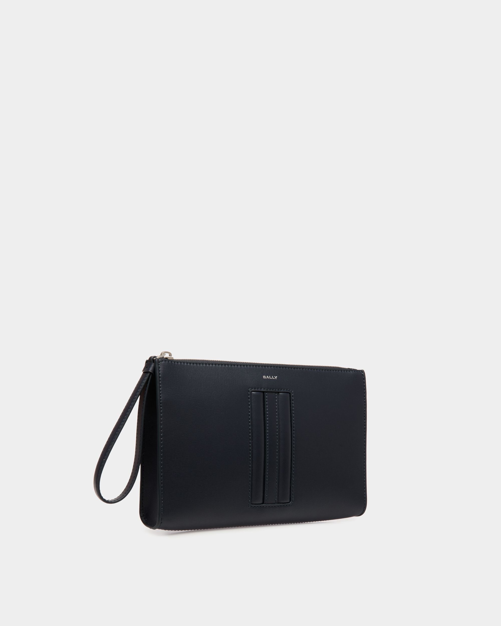 Pochette Mythos In Pelle Riciclata Navy Blue - Uomo - Bally - 03
