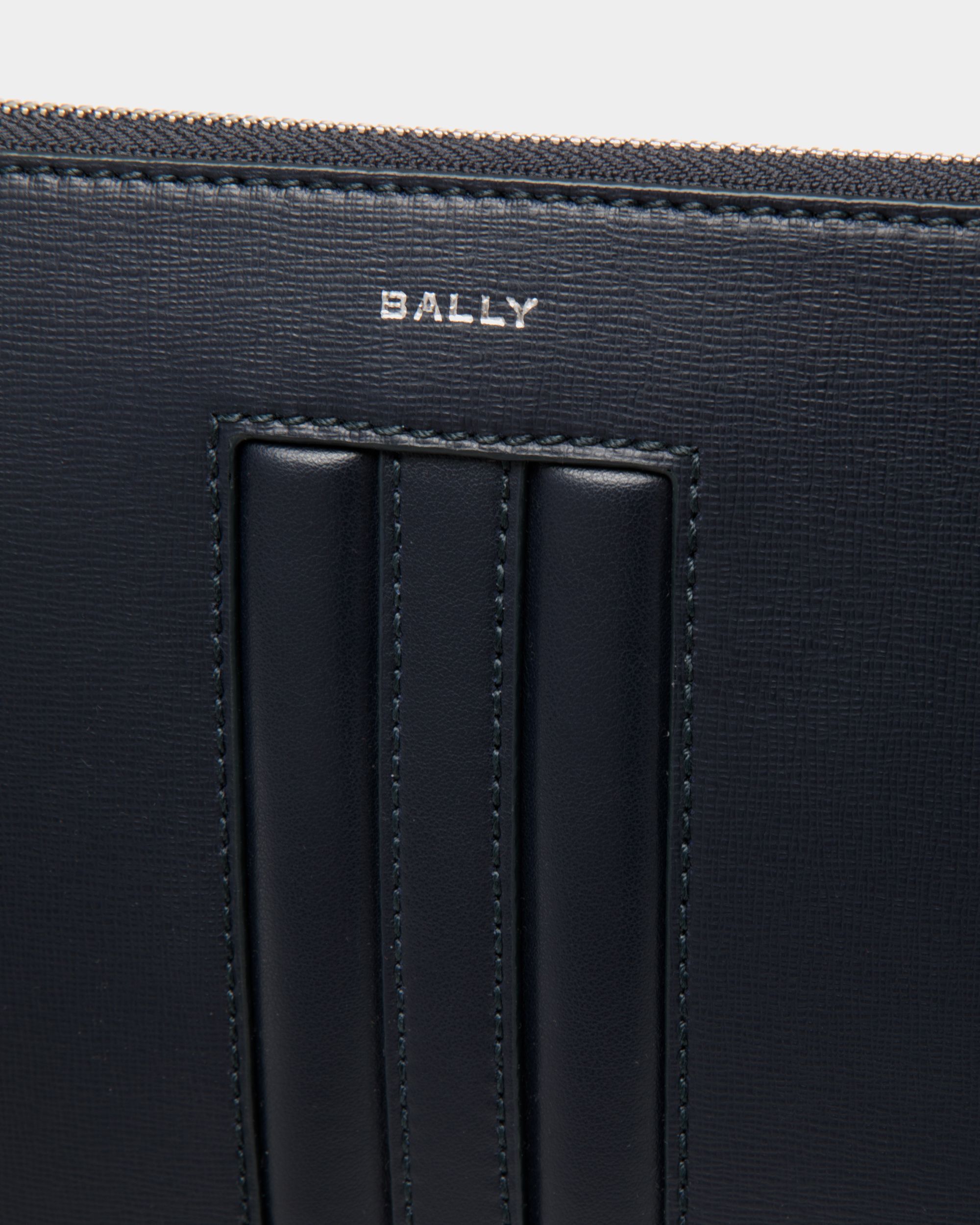 Pochette Mythos In Pelle Riciclata Navy Blue - Uomo - Bally - 05