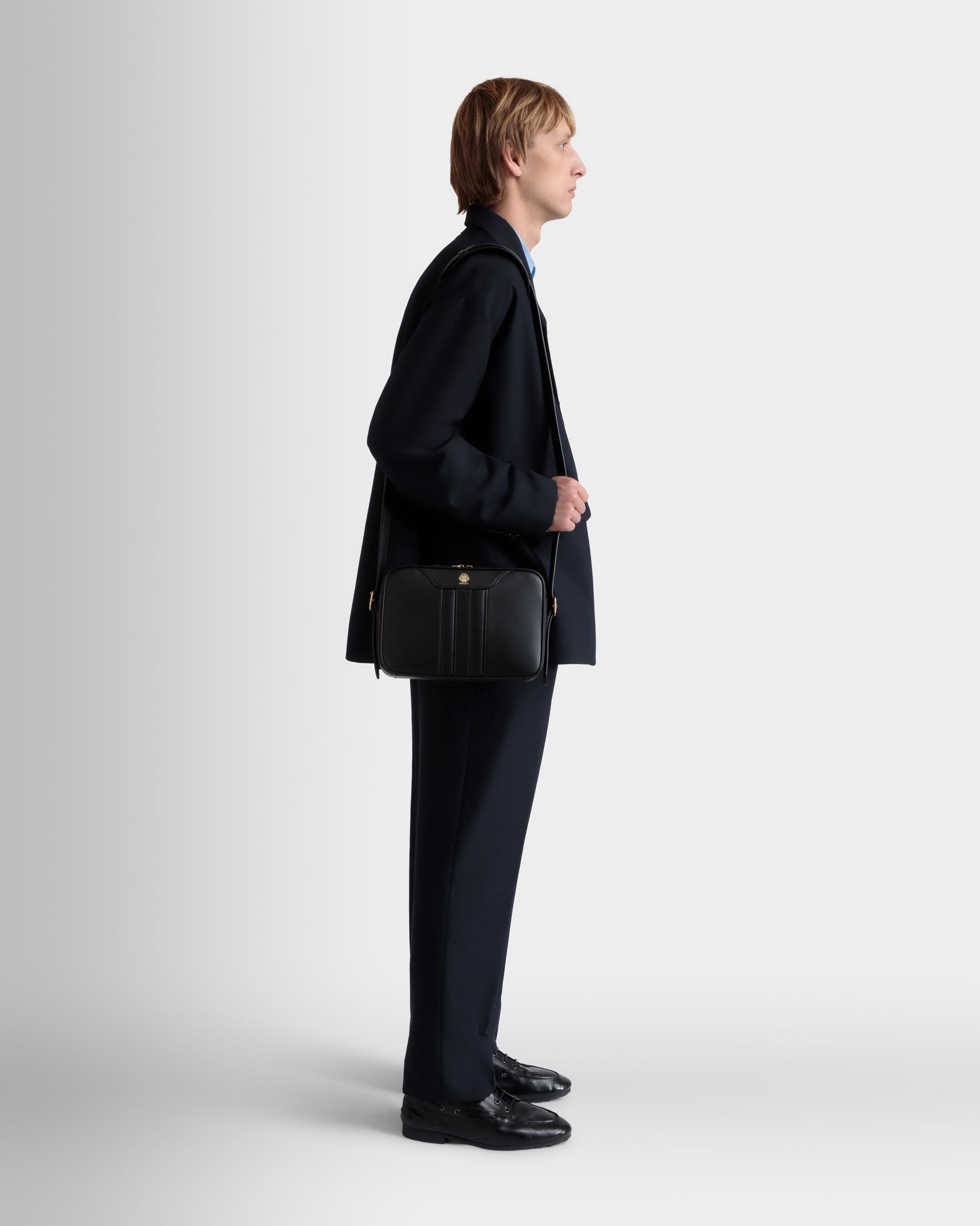 Beckett Crossbody Bag In Black Leather - Uomo - Bally - 02