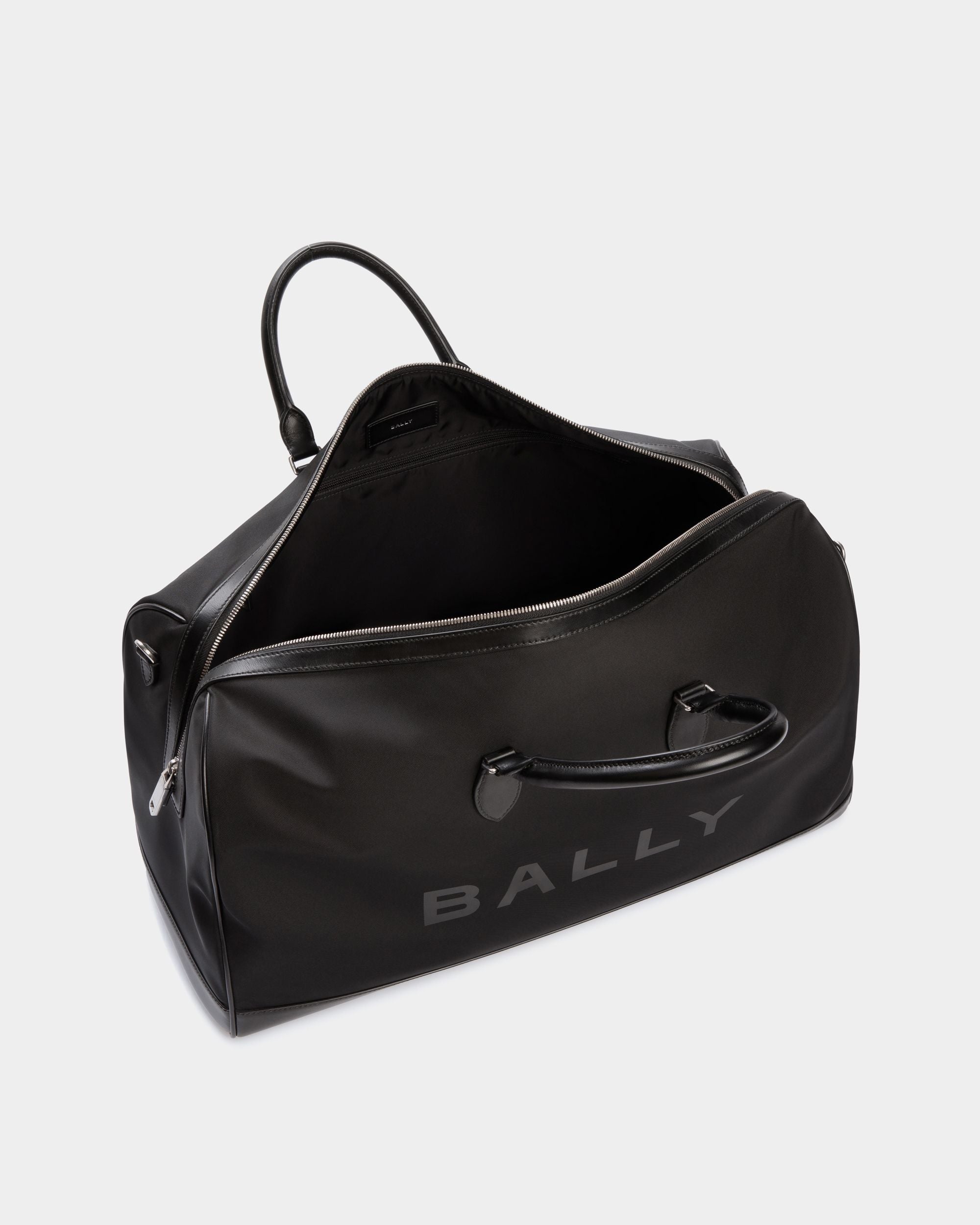 Borsa Weekender Bar In Nylon E Pelle Neri - Uomo - Bally - 04