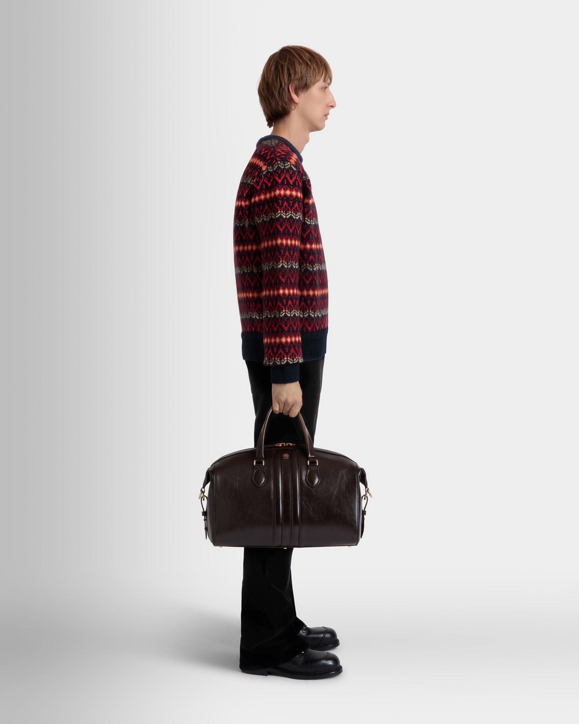 Borsa Weekender Beckett In Pelle Color Ebano - Uomo - Bally - 02