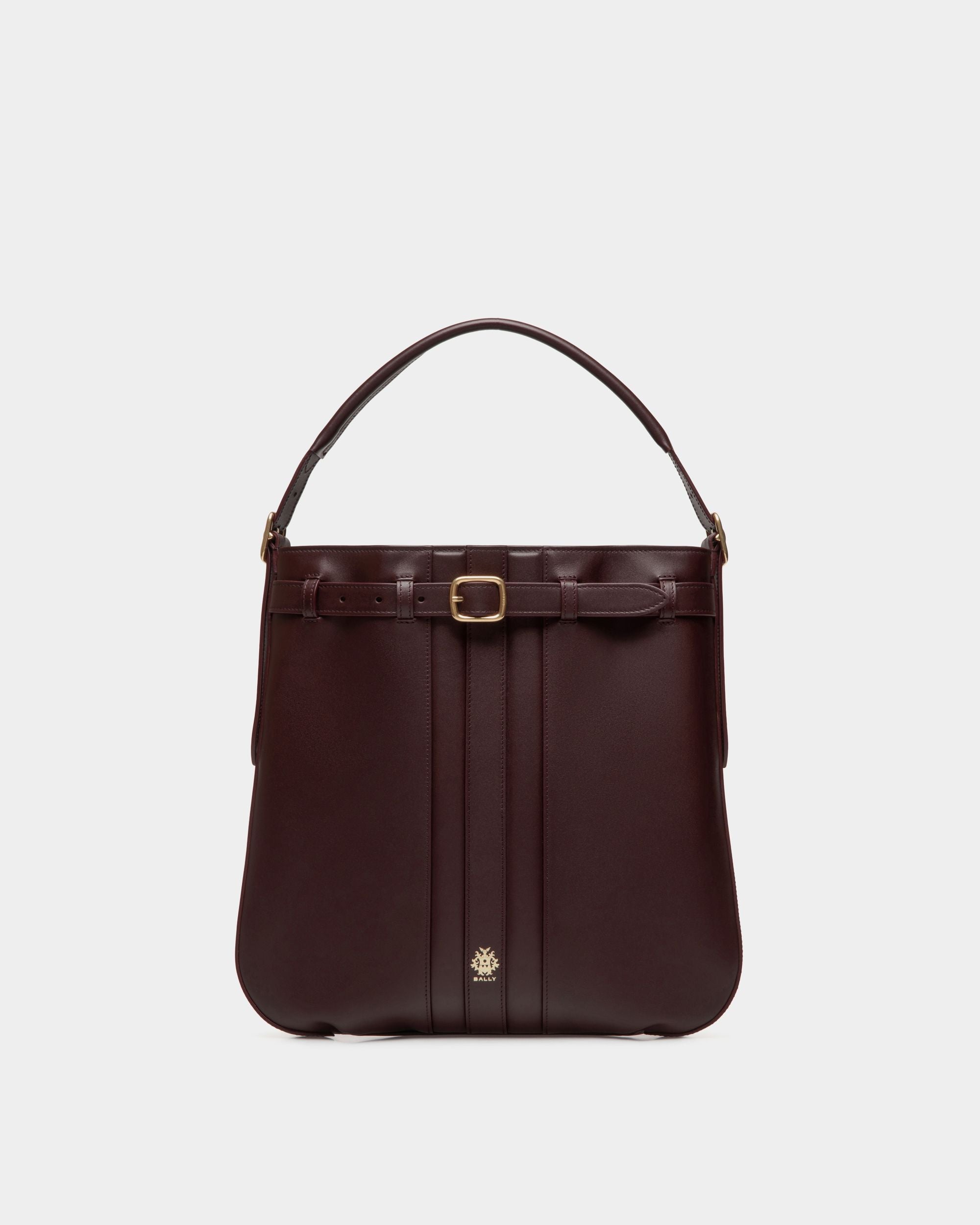 Beckett Crossbody Bag In Deep Burgundy Leather - Uomo - Bally - 01
