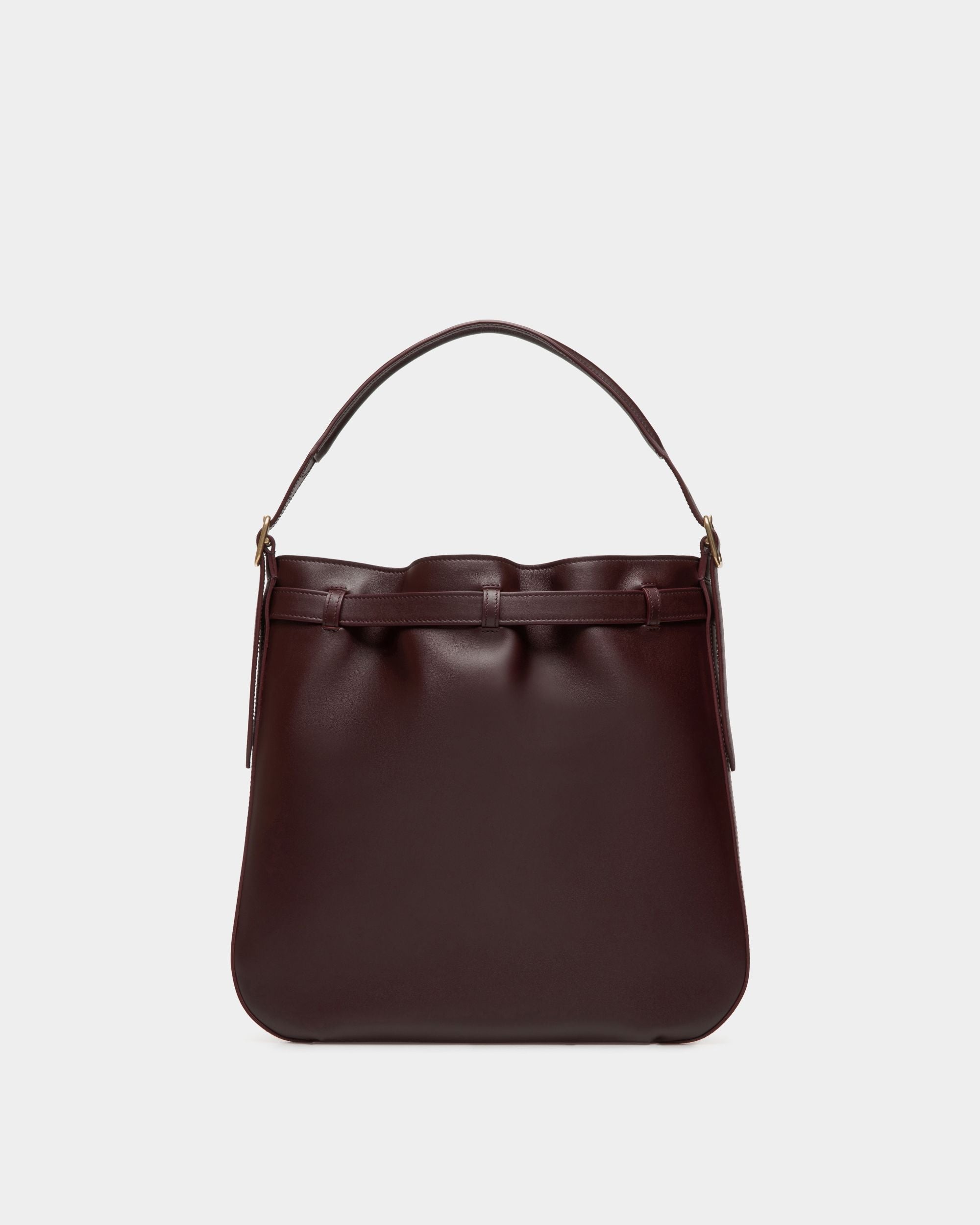 Beckett Crossbody Bag In Deep Burgundy Leather - Uomo - Bally - 03