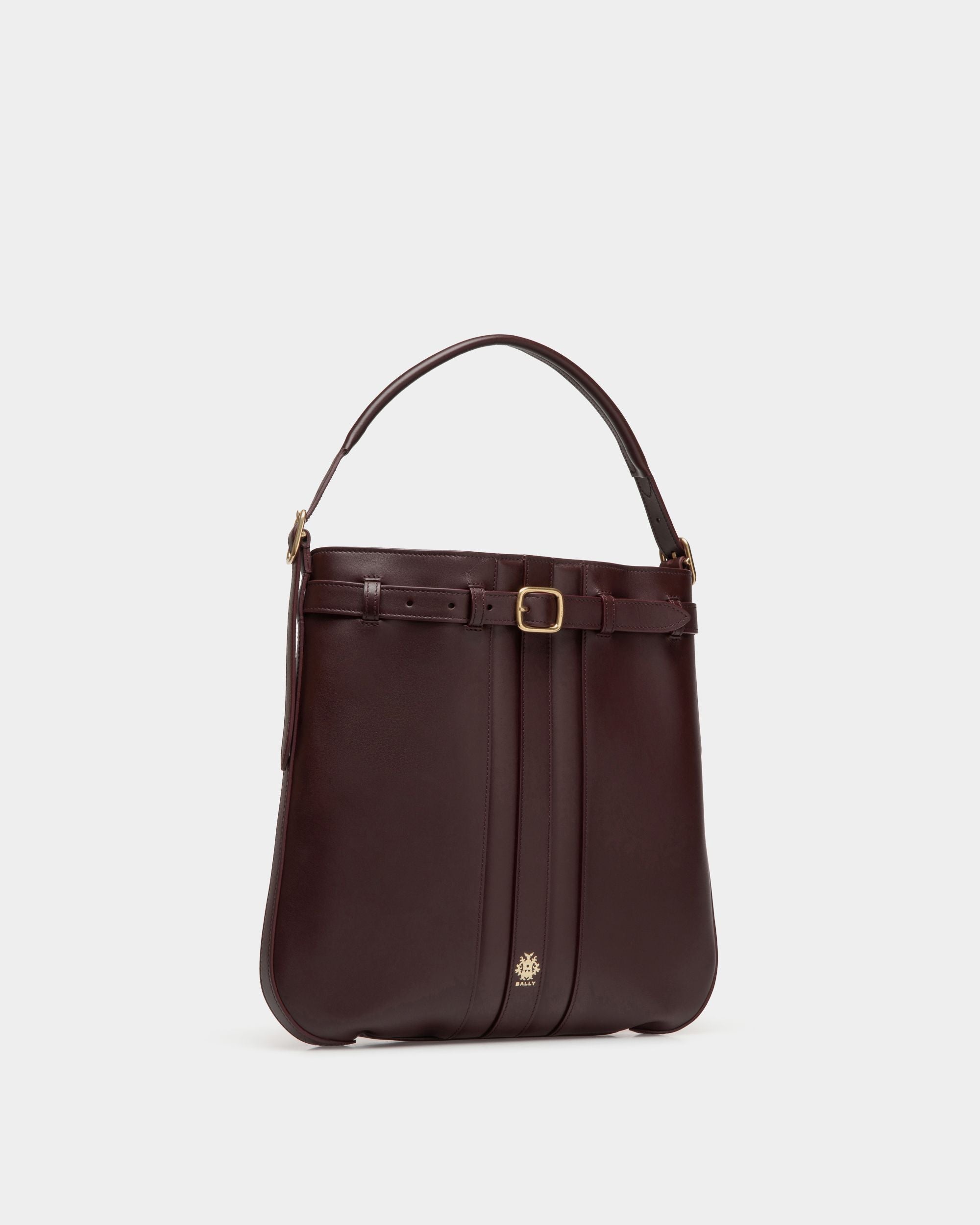 Beckett Crossbody Bag In Deep Burgundy Leather - Uomo - Bally - 04