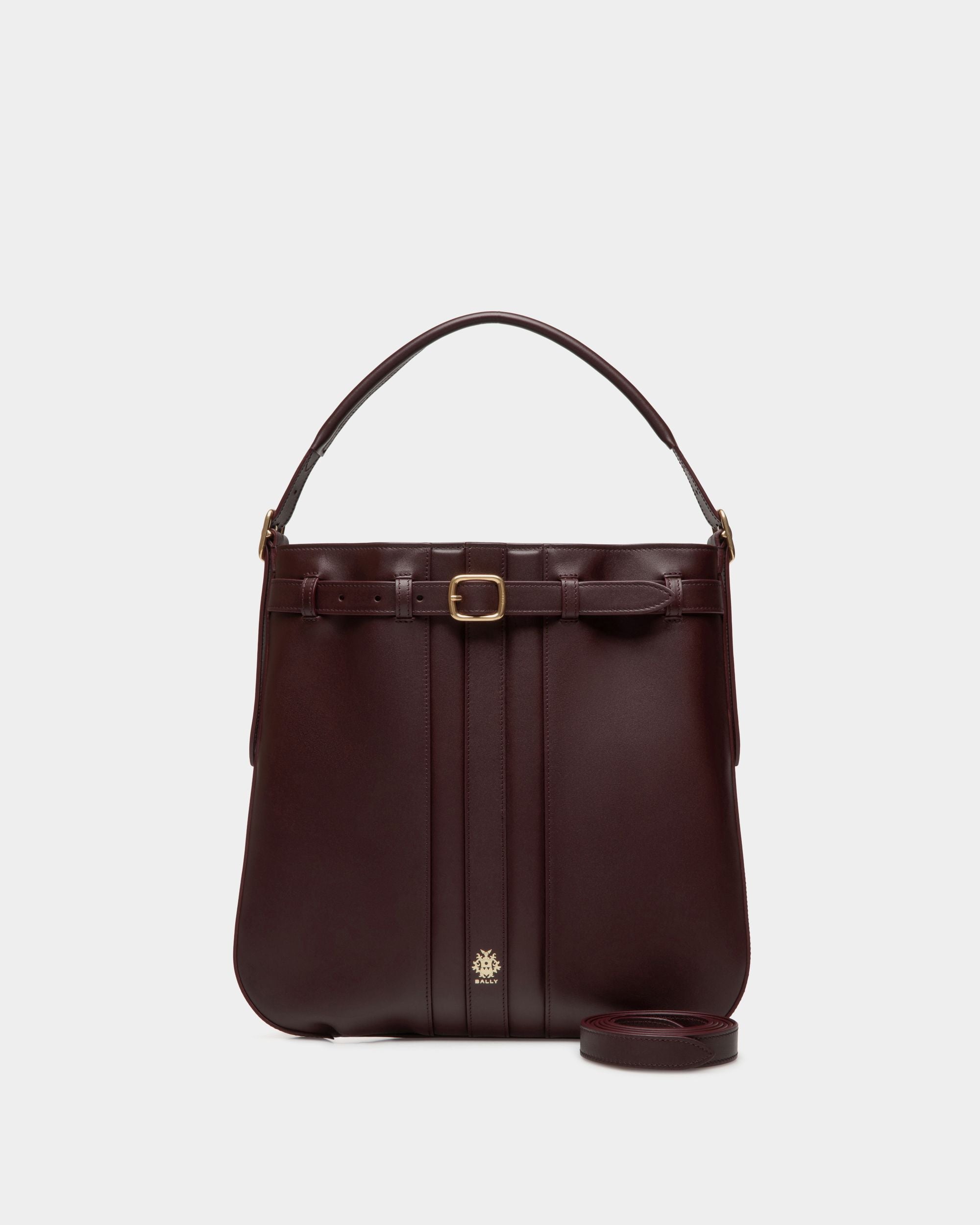 Beckett Crossbody Bag In Deep Burgundy Leather - Uomo - Bally - 07