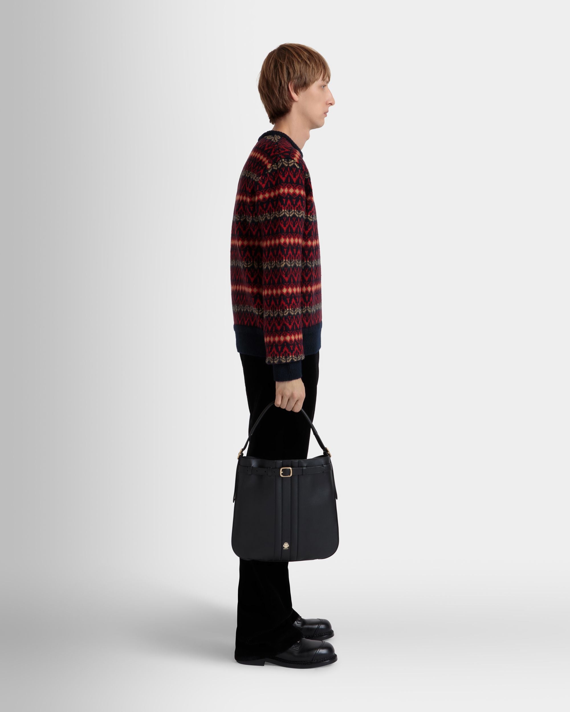 Beckett Crossbody Bag In Black Leather - Uomo - Bally - 02