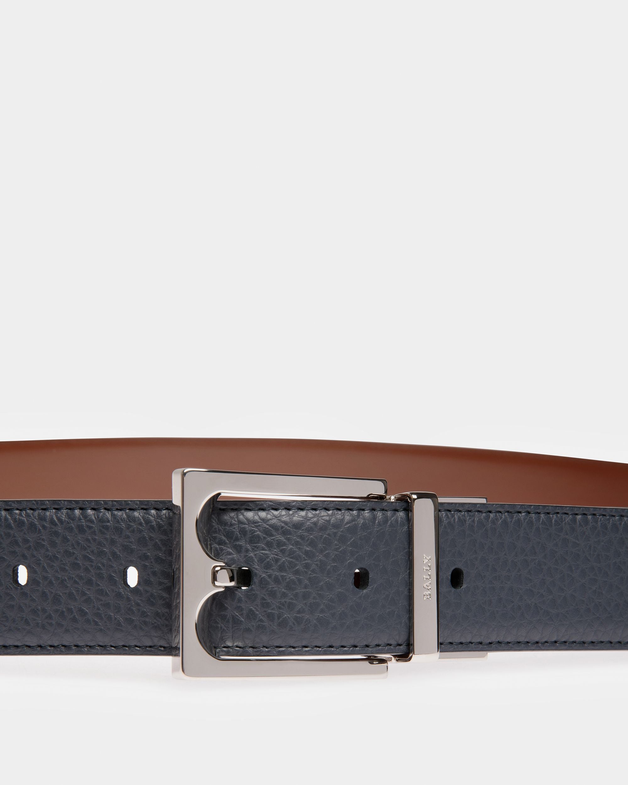 Belmond Cintura In Pelle Marrone E Blu Scuro - Uomo - Bally - 02