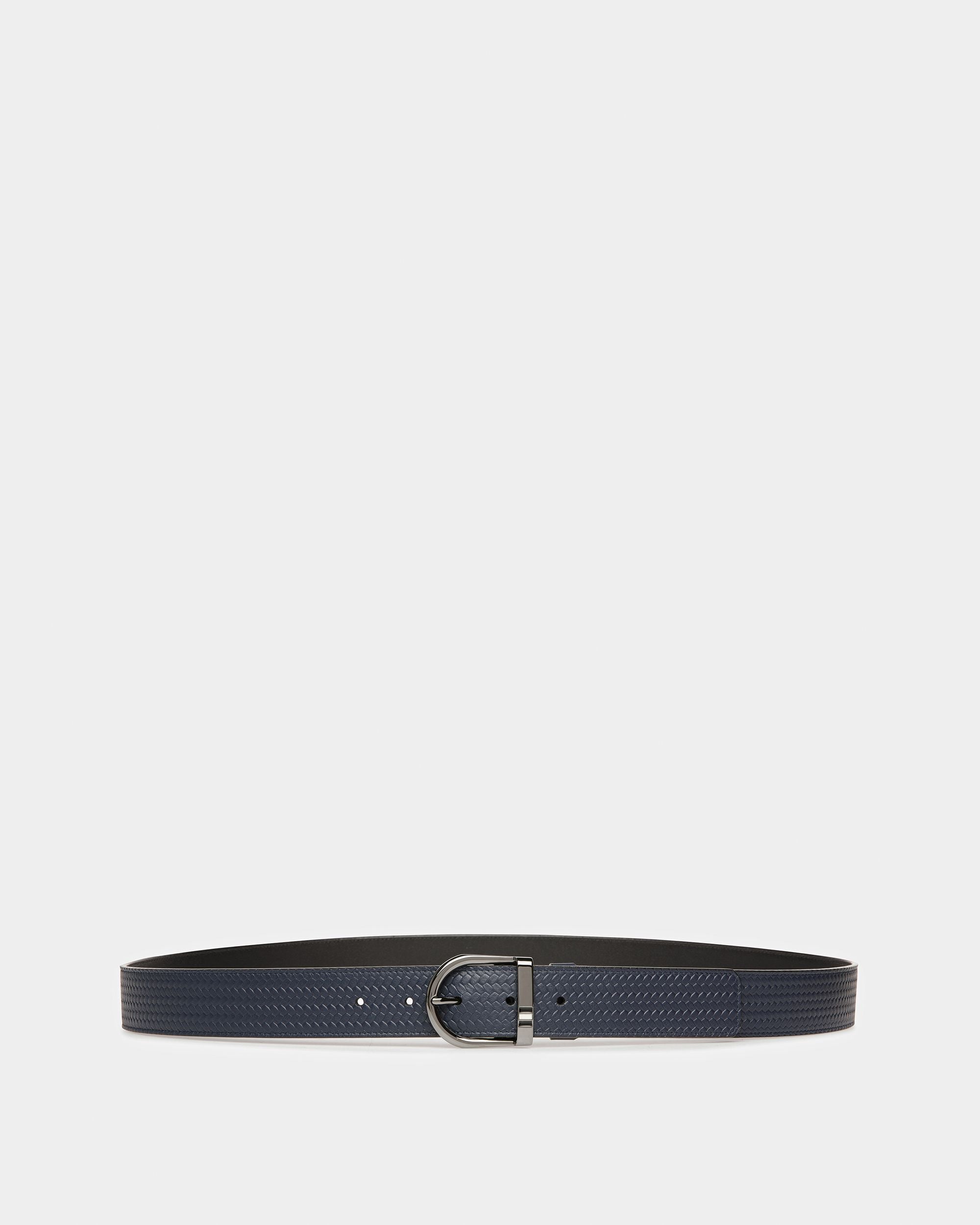 Darkon Cintura In Pelle Nera E Blu Scuro - Uomo - Bally - 01