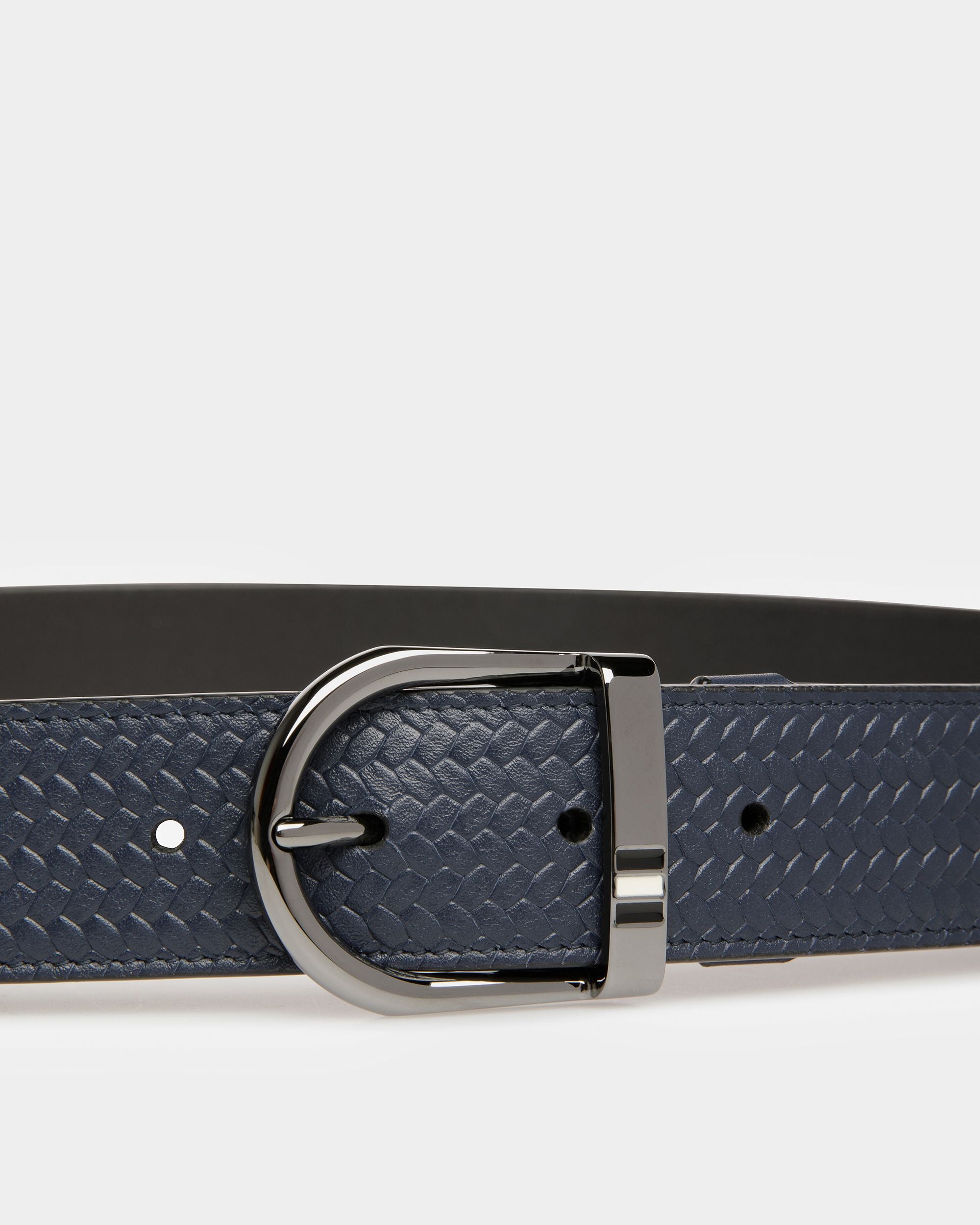 Darkon Cintura In Pelle Nera E Blu Scuro - Uomo - Bally - 03