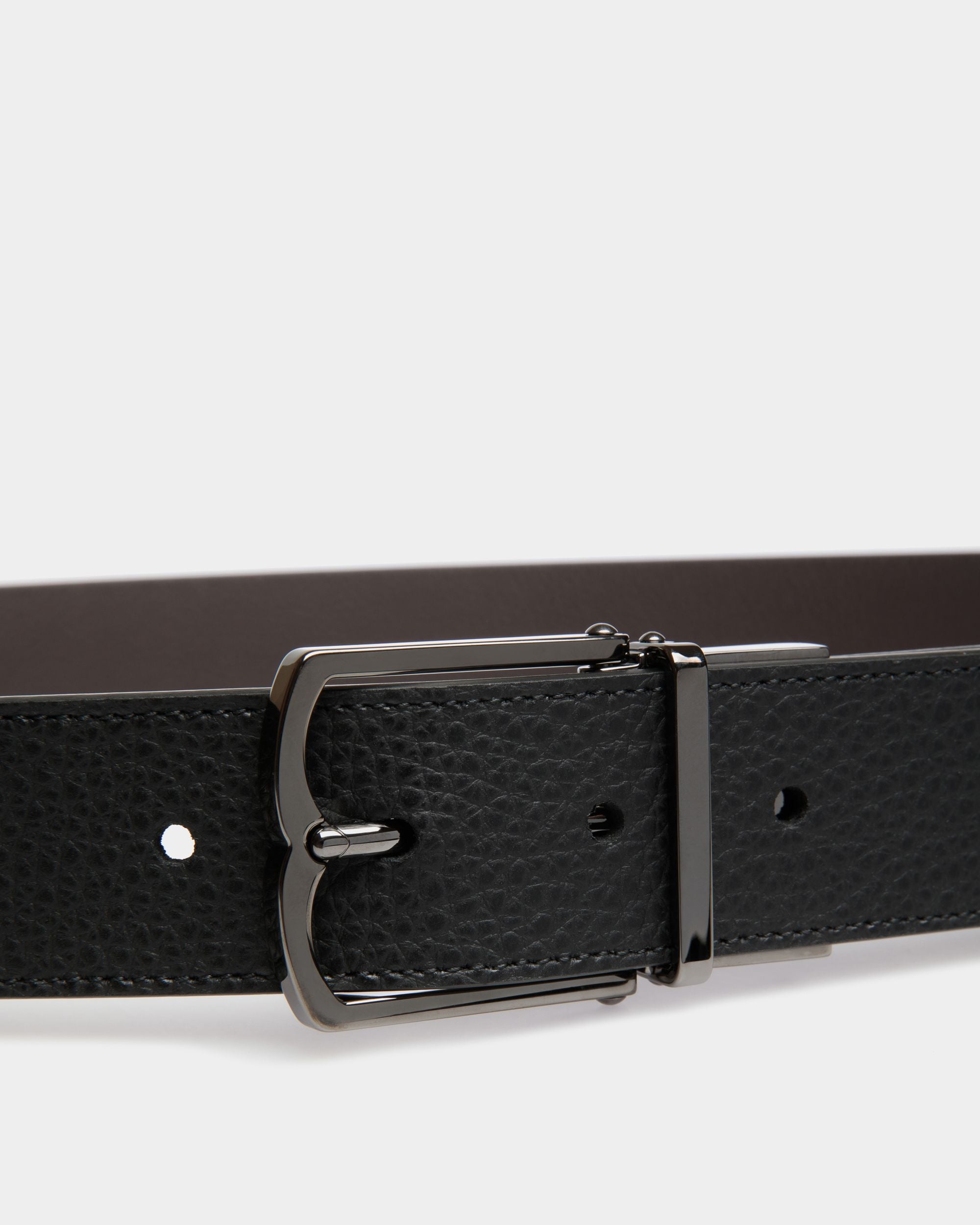 Dress Adjustable-Reversible Belt In Brown  Leather - Uomo - Bally - 03