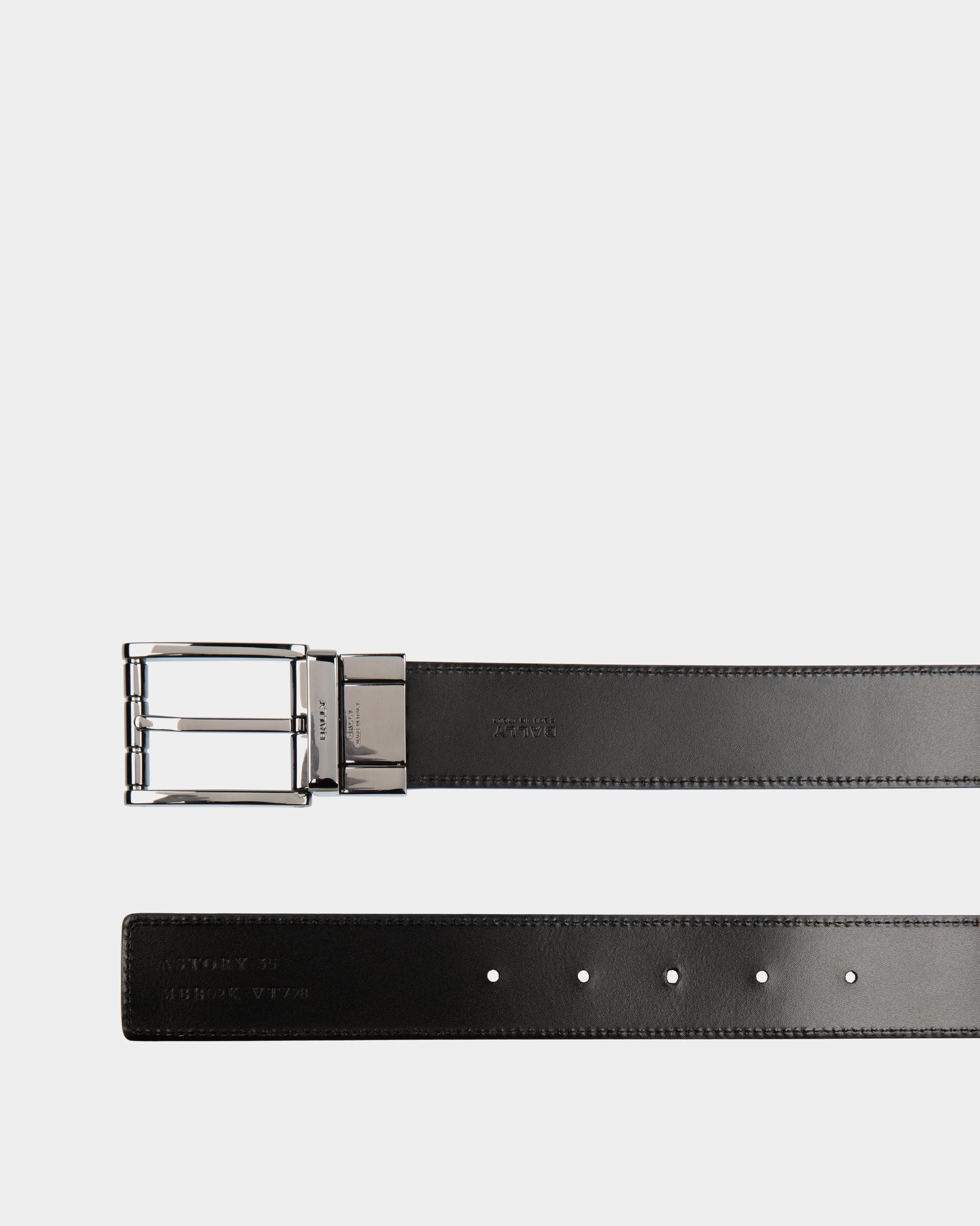 Cintura Astory 35 mm Regolabile E Reversibile In Pelle Nera - Uomo - Bally - 03