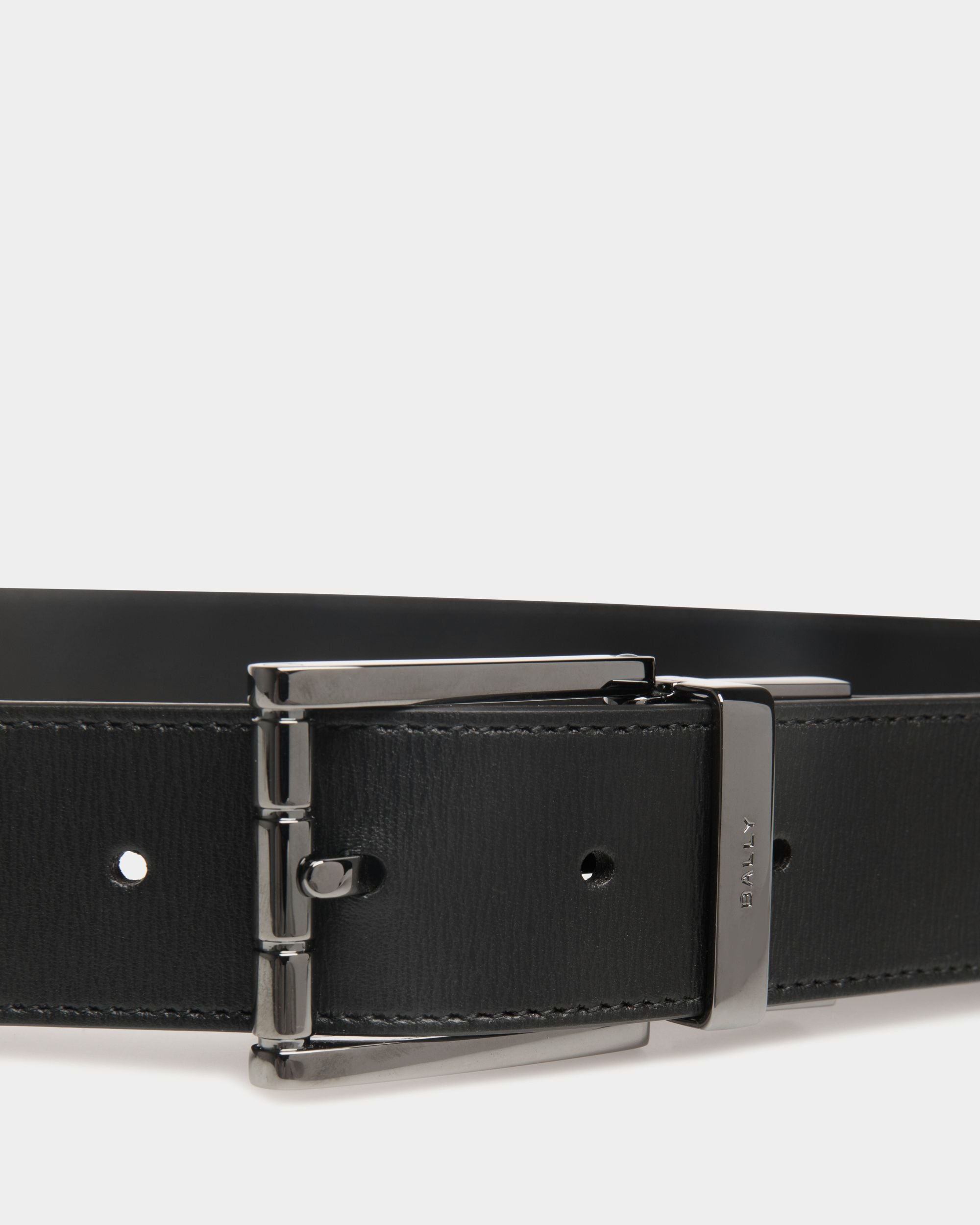 Cintura Astory 35 mm Regolabile E Reversibile In Pelle Nera - Uomo - Bally - 04
