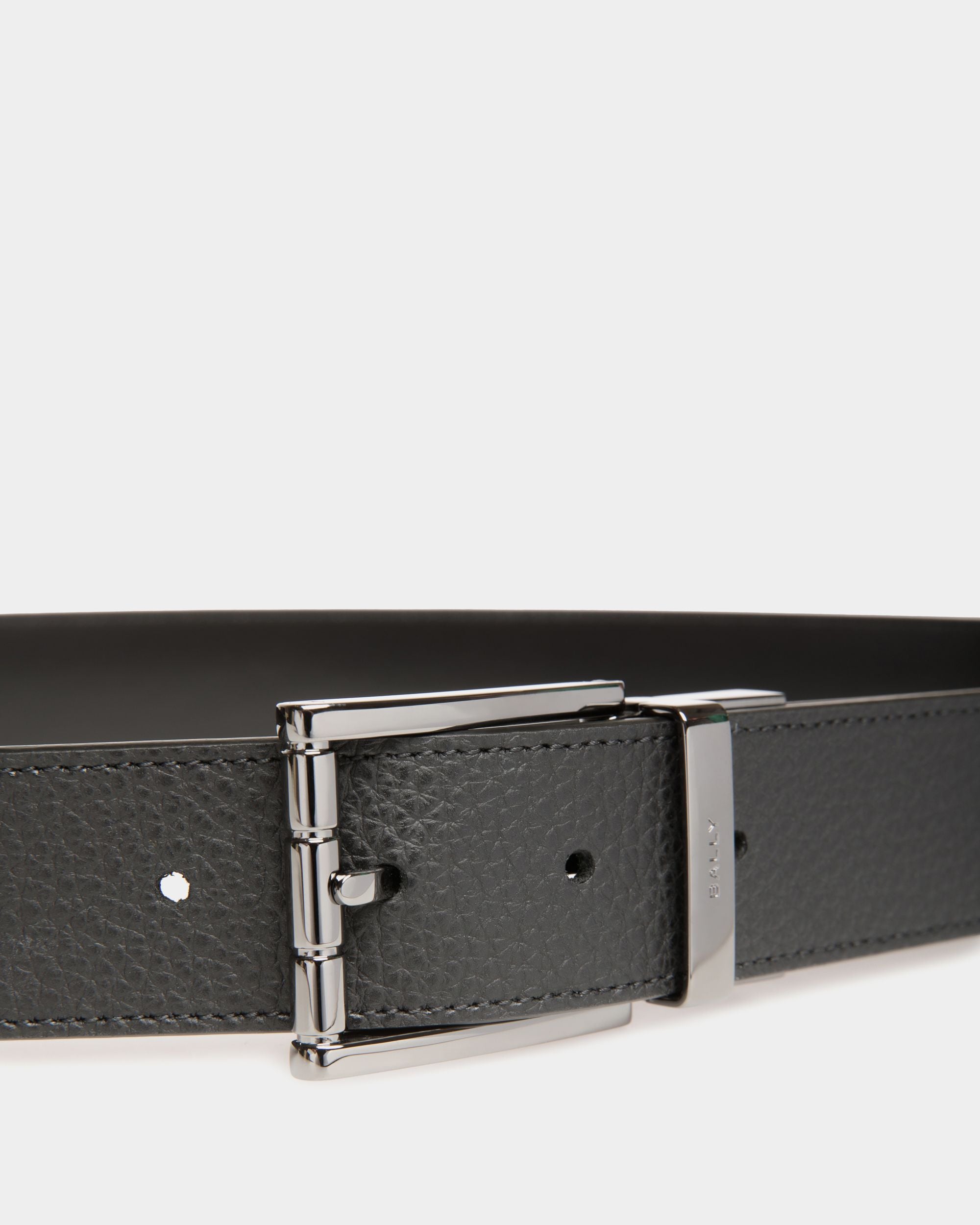 Cintura Astory 35 mm Regolabile E Reversibile In Pelle Nera - Uomo - Bally - 04