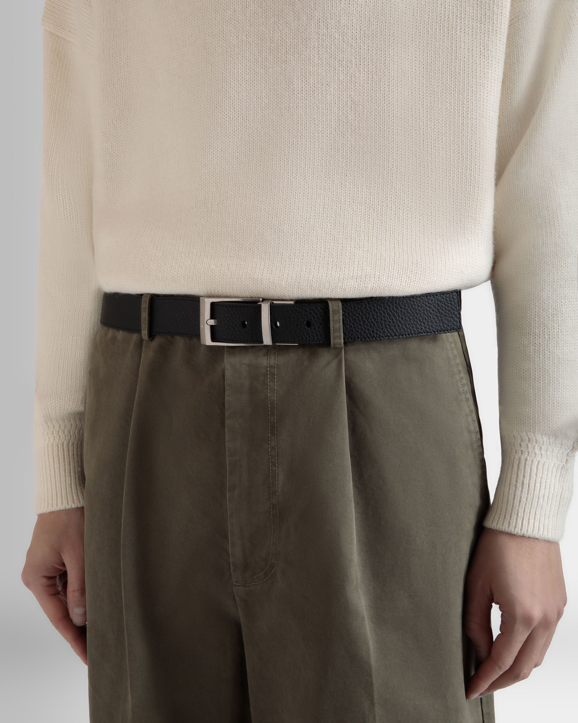 Cintura Per Abito In Pelle Nera E Marrone - Uomo - Bally - 03