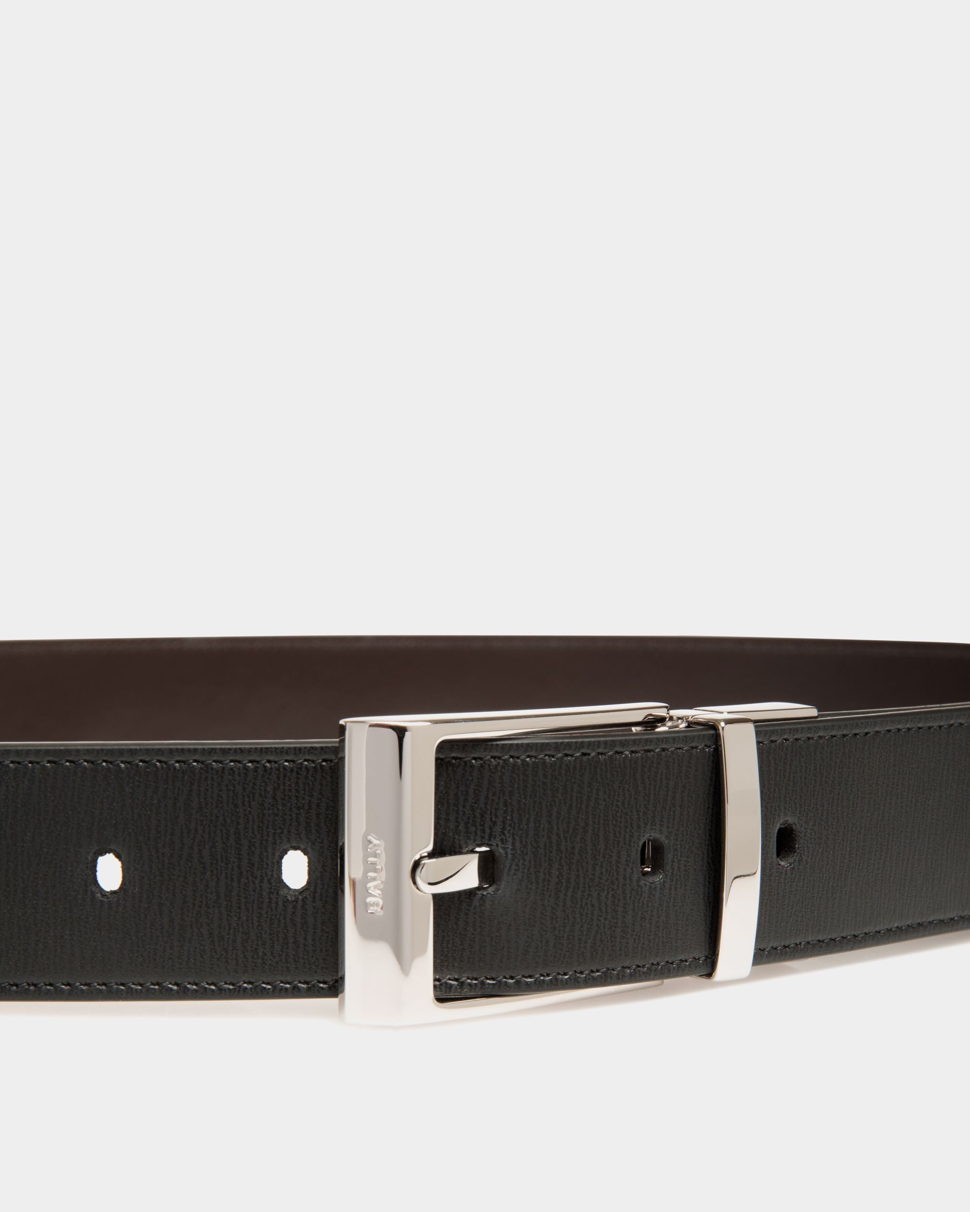 Cintura Regolabile E Reversibile Shiffie 35 mm In Pelle Nera E Marrone - Uomo - Bally - 03