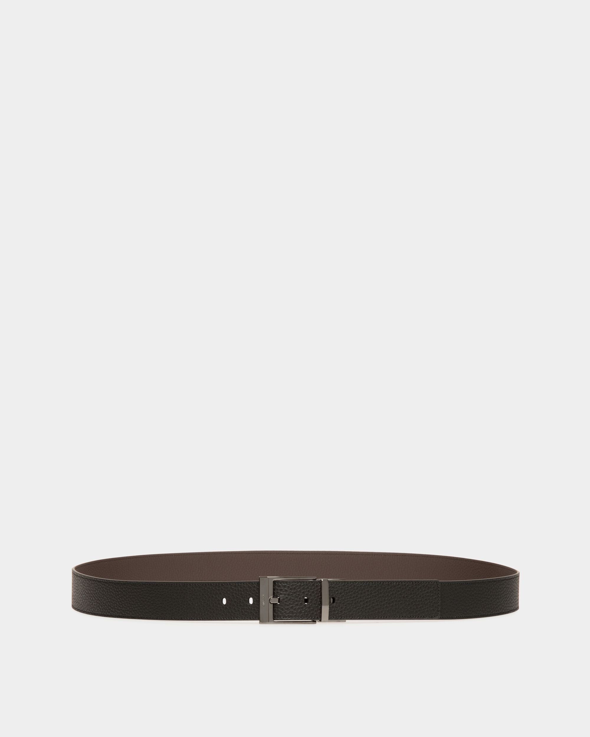 Cintura Regolabile E Reversibile Shiffie 35 mm In Pelle Nera E Marrone Scuro - Uomo - Bally - 01