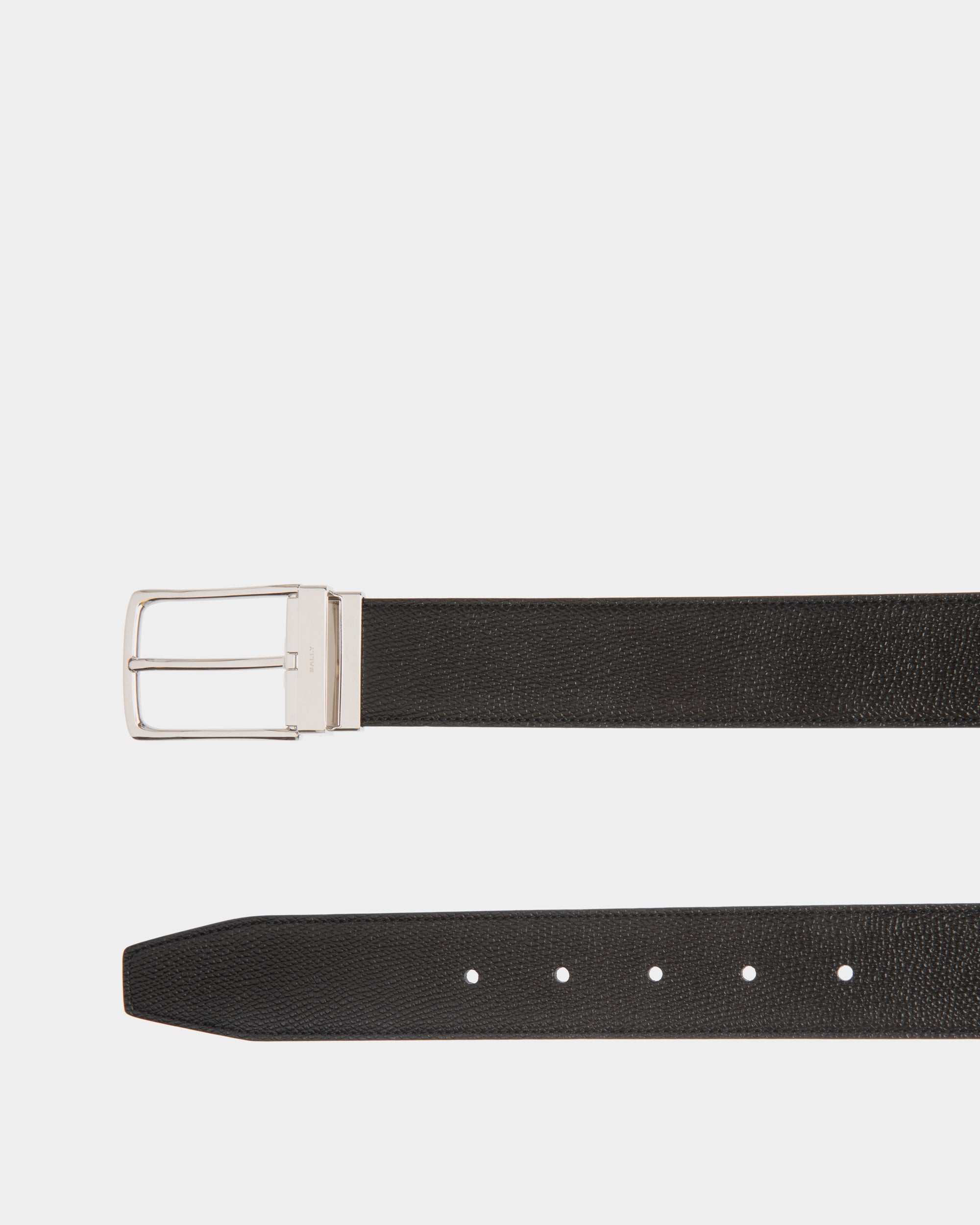Cintura Ketter 35 mm Regolabile E Reversibile In Pelle Nera - Uomo - Bally - 02