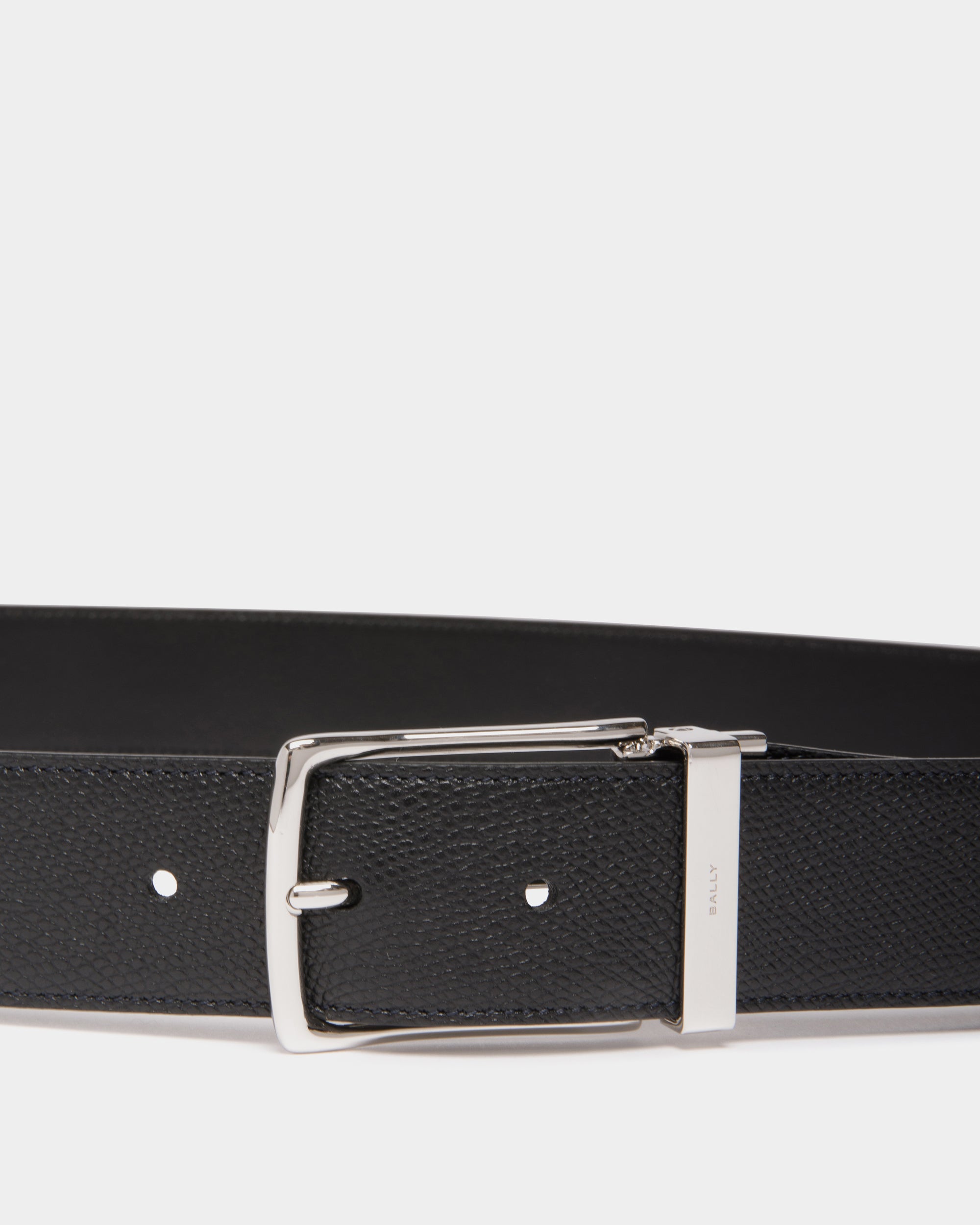 Cintura Ketter 35 mm Regolabile E Reversibile In Pelle Nera - Uomo - Bally - 04